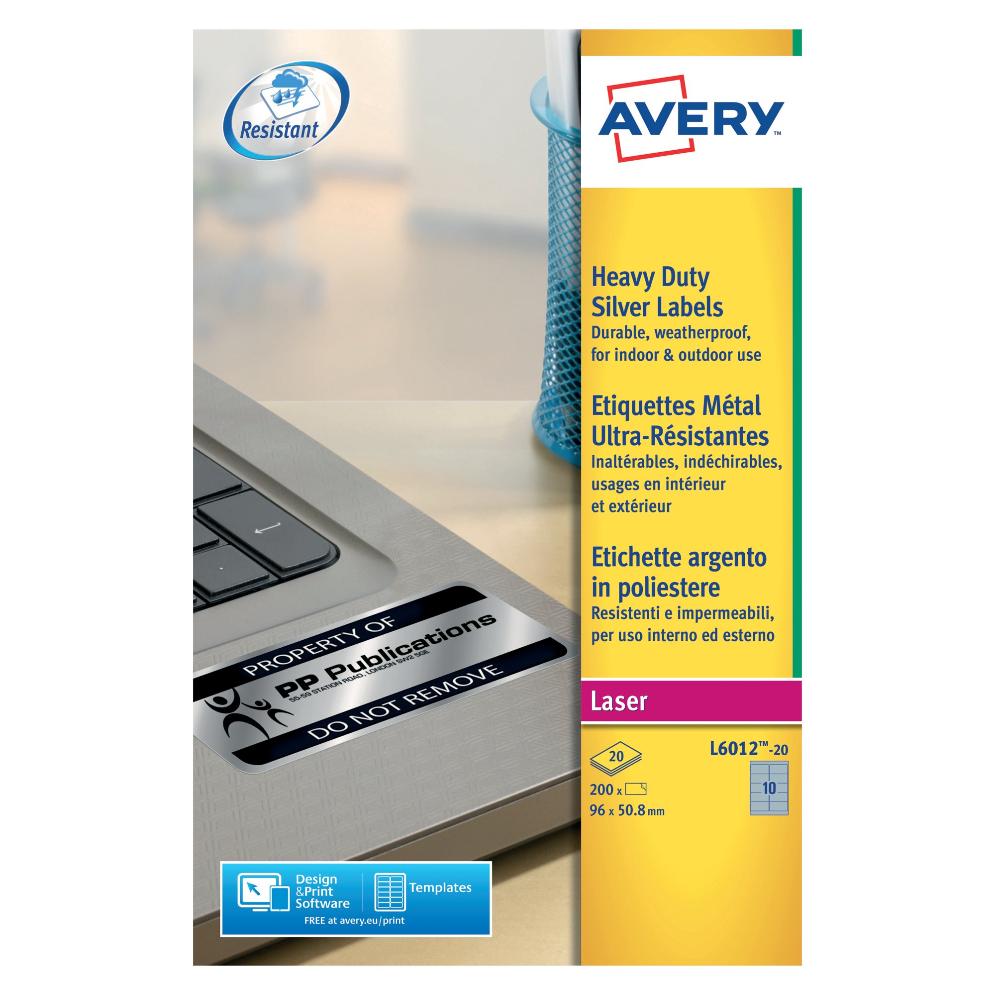 AVERY 96MMX50.8MM HEAVY DUTY LABEL