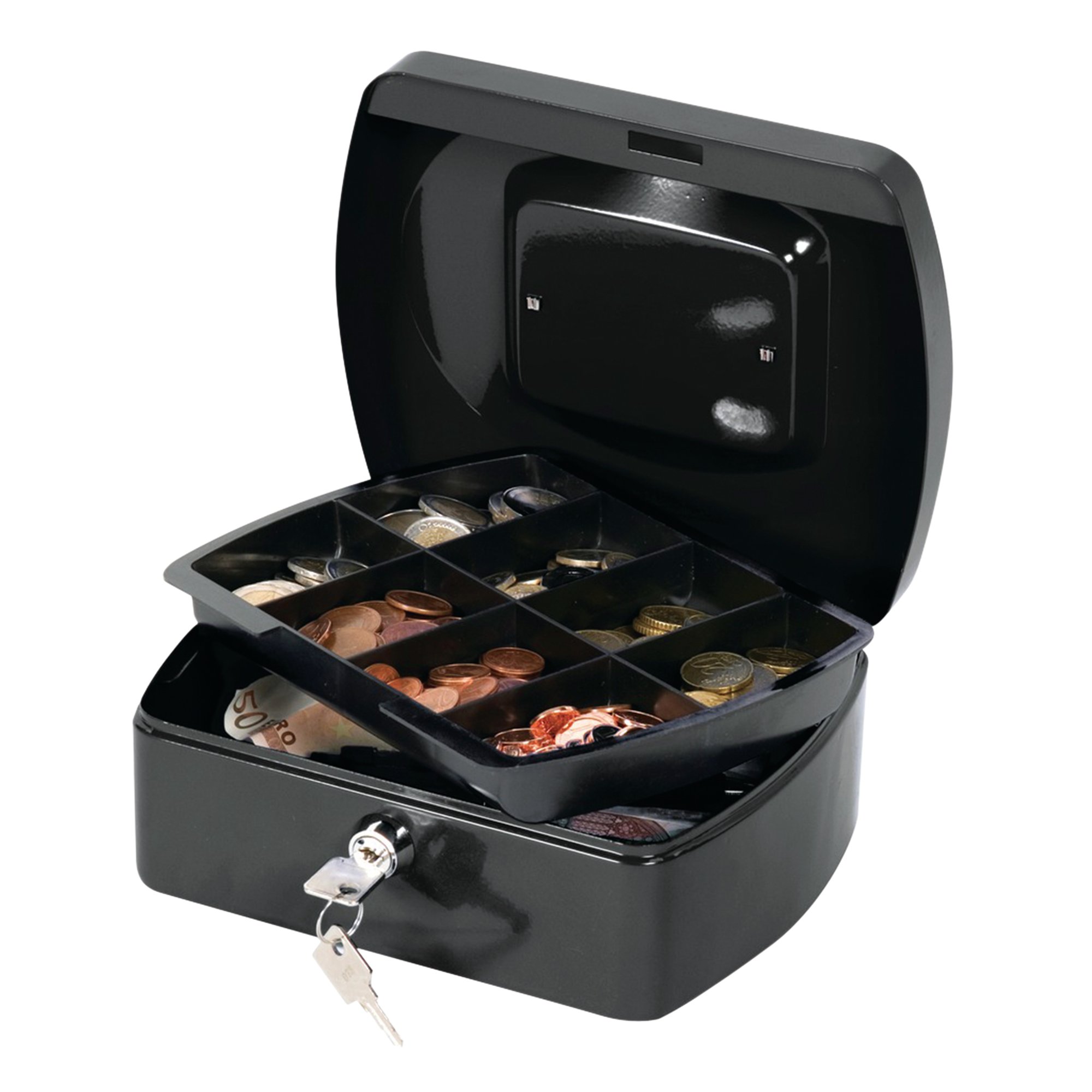 Q-CONNECT 8 INCH BLACK CASH BOX