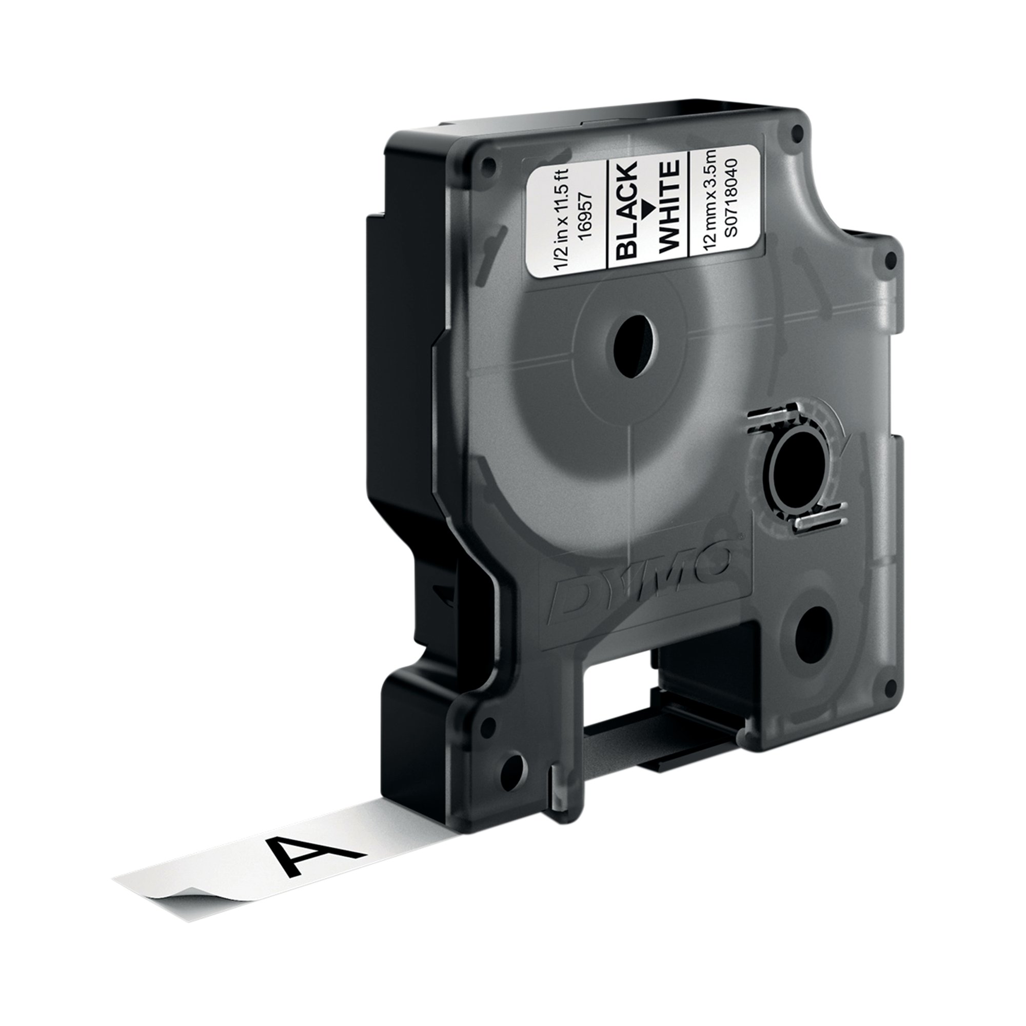 DYMO D1 NYLON FLEX TAPE 12MM BLK/WHT