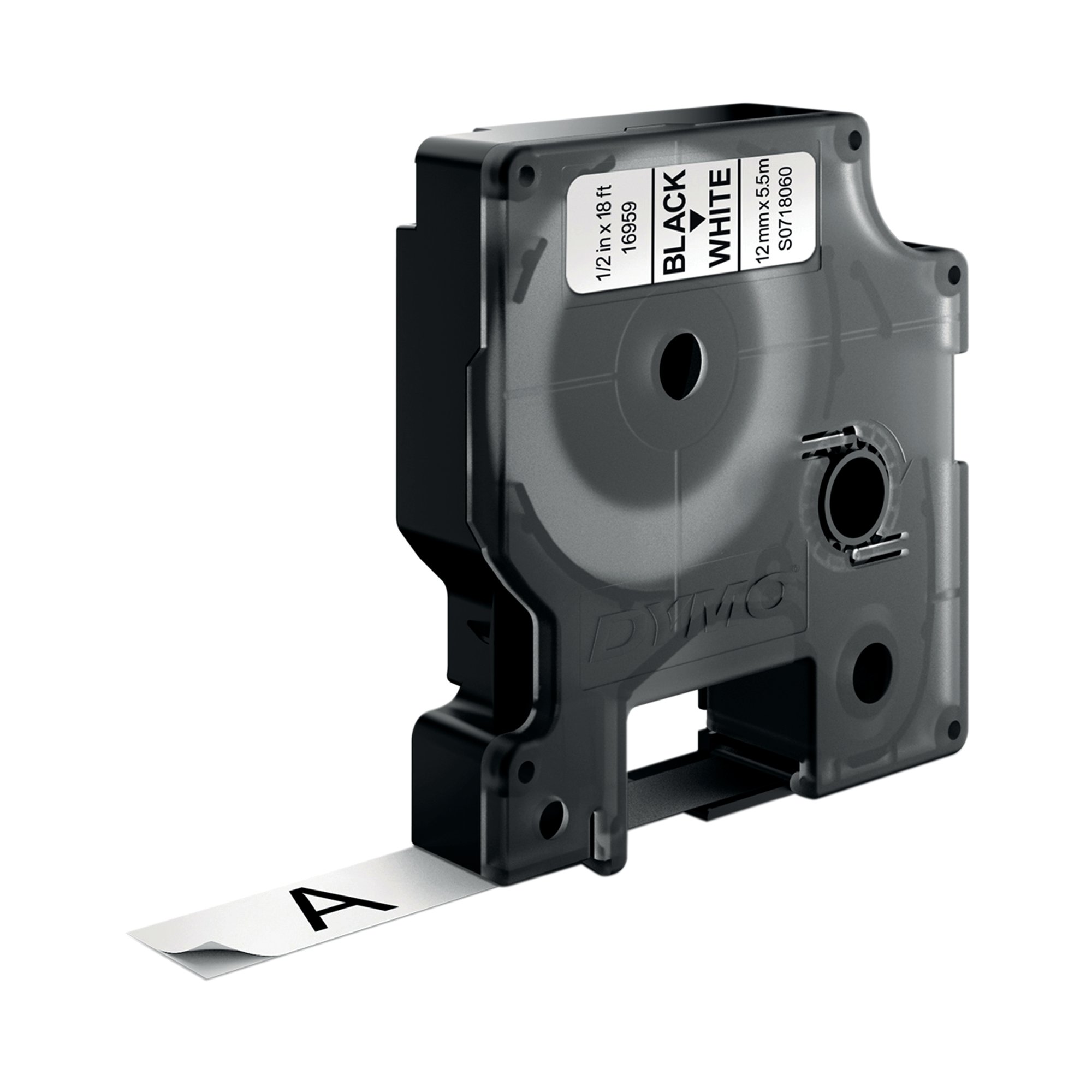 DYMO D1 POLY TAPE 12MM BLK/WHT