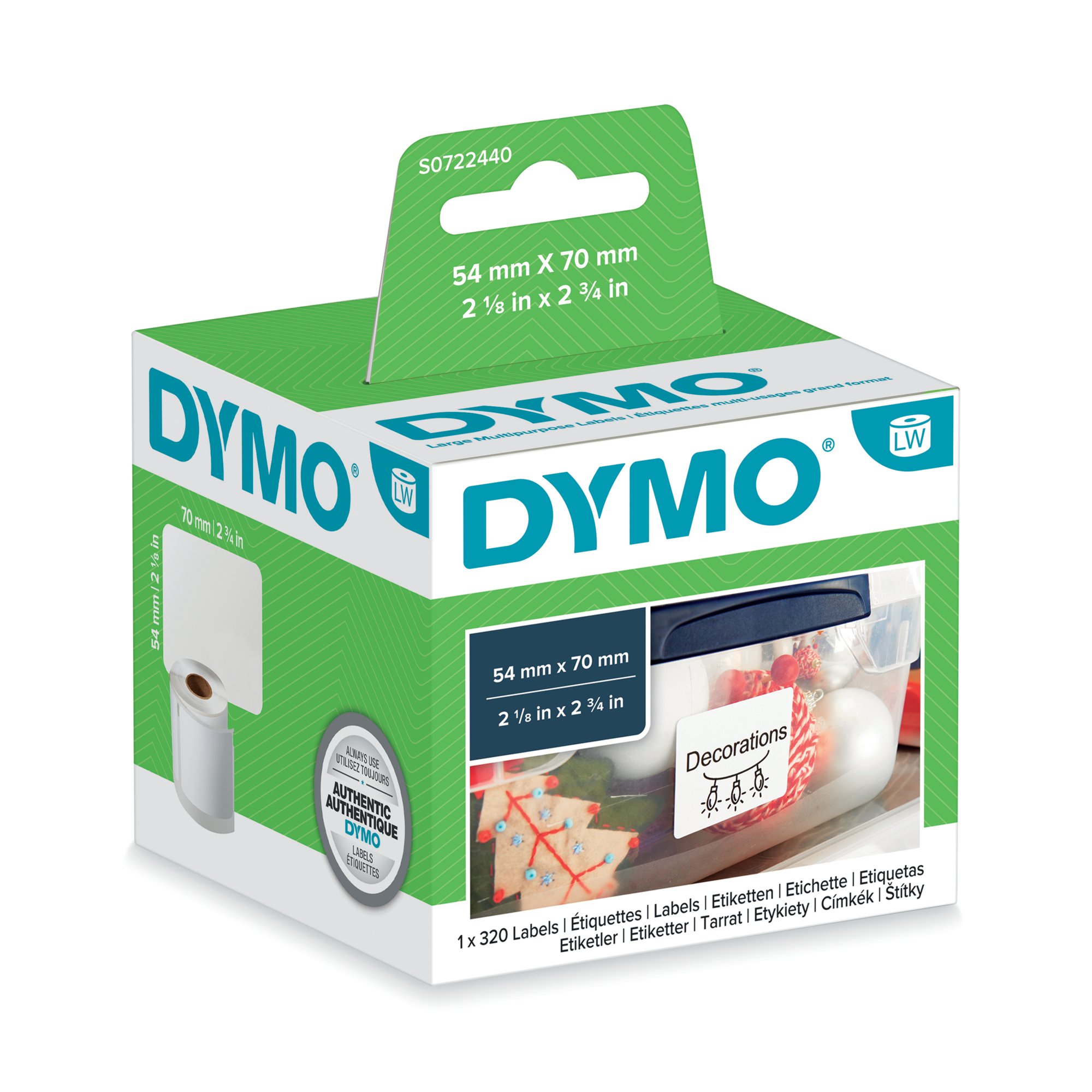 DYMO MPPS LABELS LG 54X70MM PK320