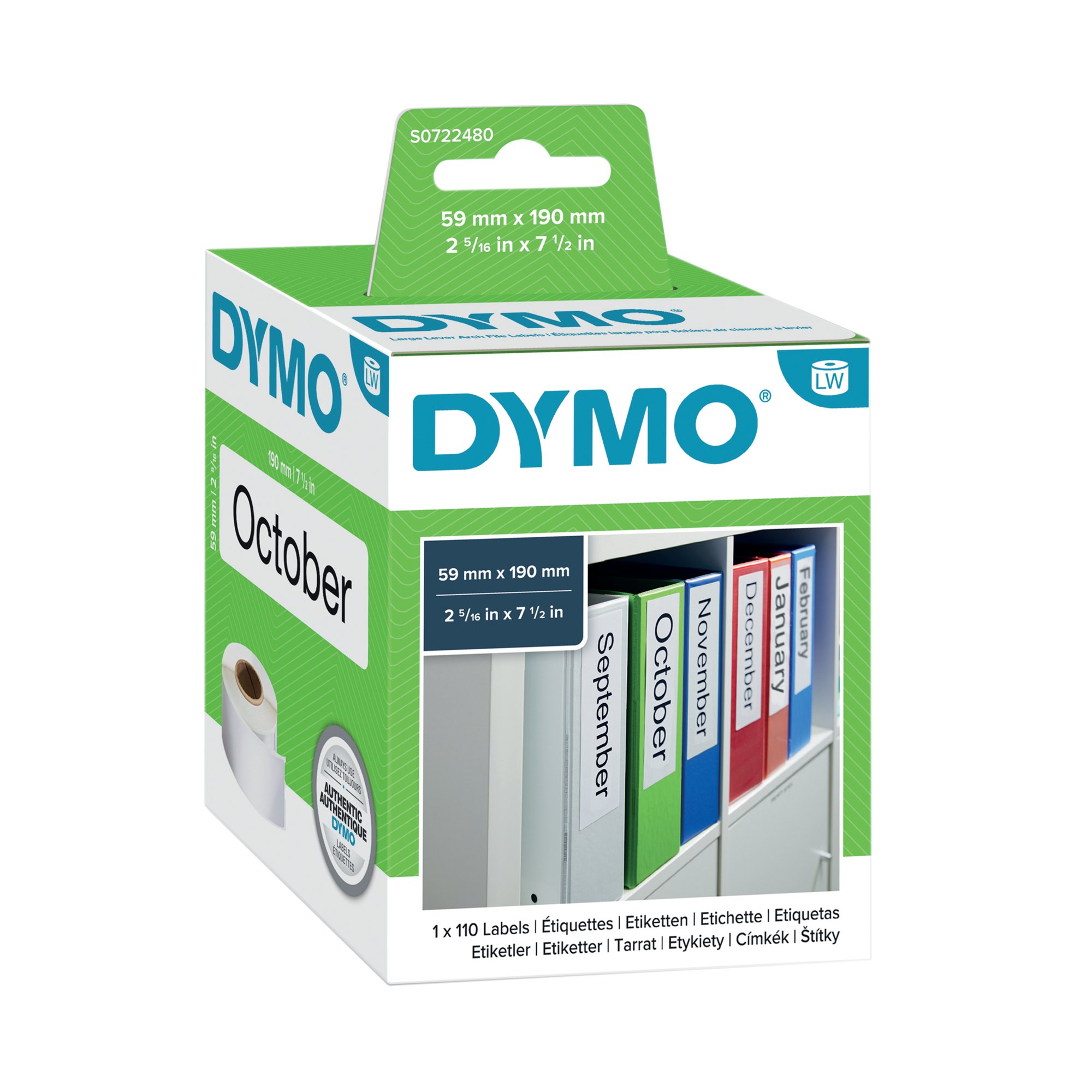 DYMO LEVER ARCH LABEL 190X59MM PK110