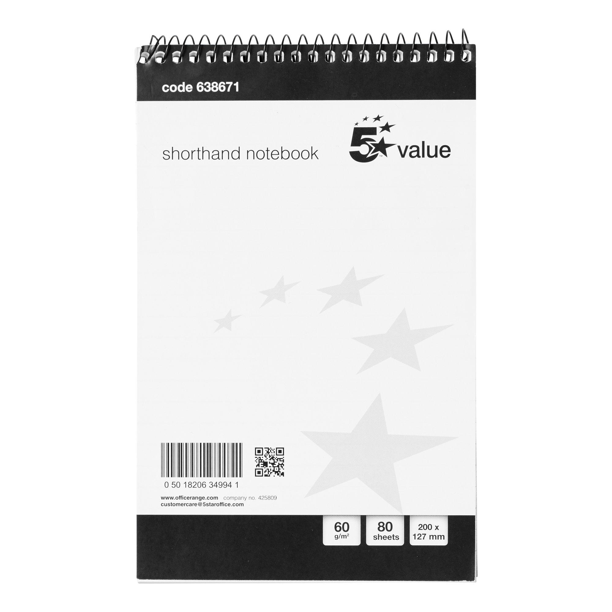 SPRL SHAND NOTEBOOK RLD BLK/WHT PK10