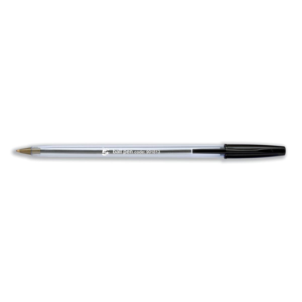 BALL PEN MEDIUM 1MM TIP BLACK PK50