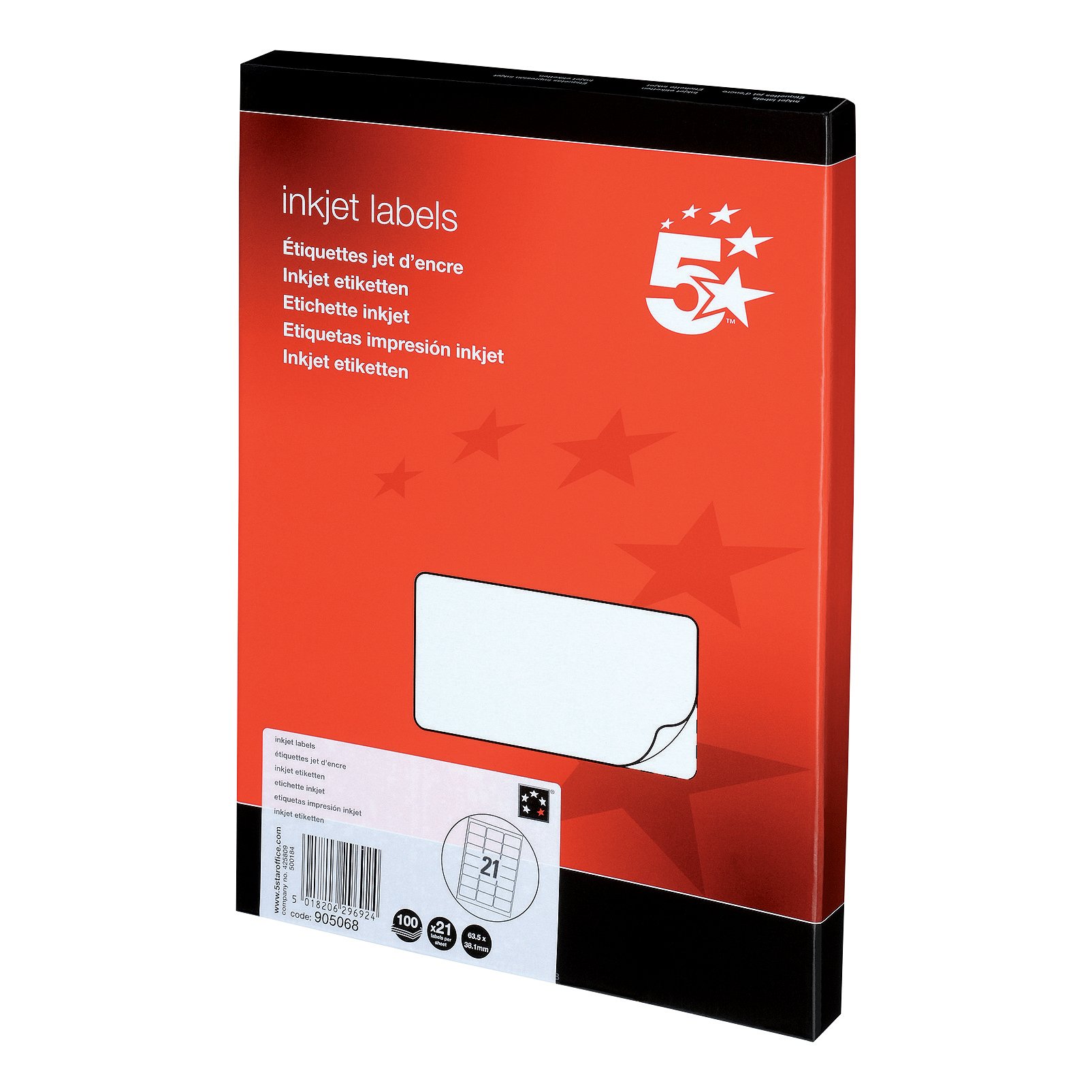 ADDR LAB INKJET 63.5X38.1 WHT PK2100