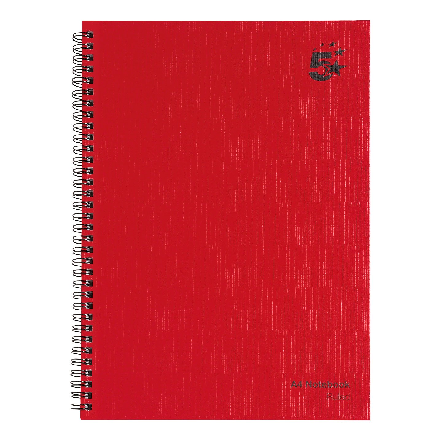 WBND NOTEBOOK RLD 160PG A4 RED PK5