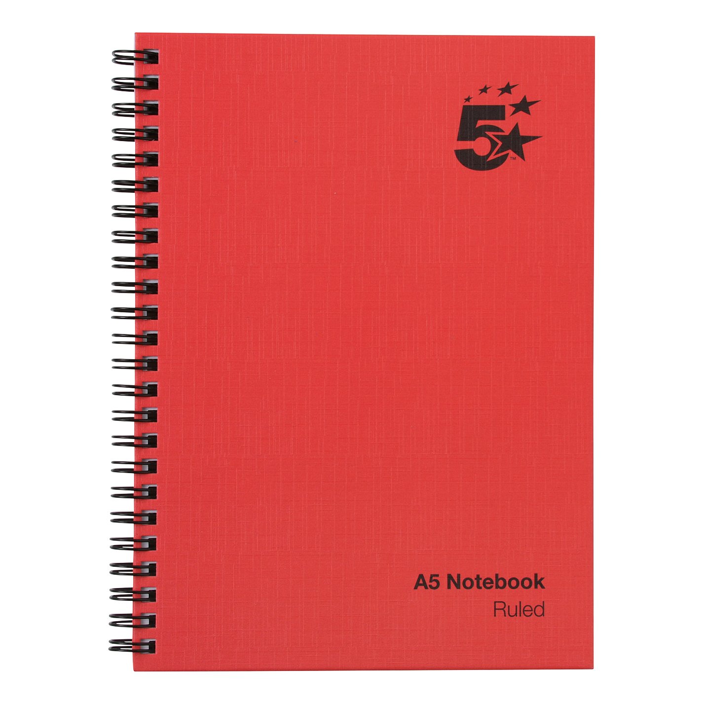 WBND NOTEBOOK RLD 160PG A5 RED PK5