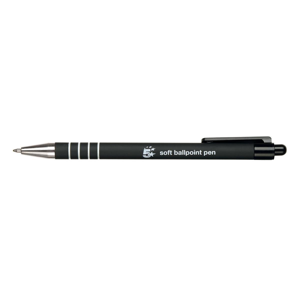 RETR BALL PEN SOFT GRIP MED BLK PK12