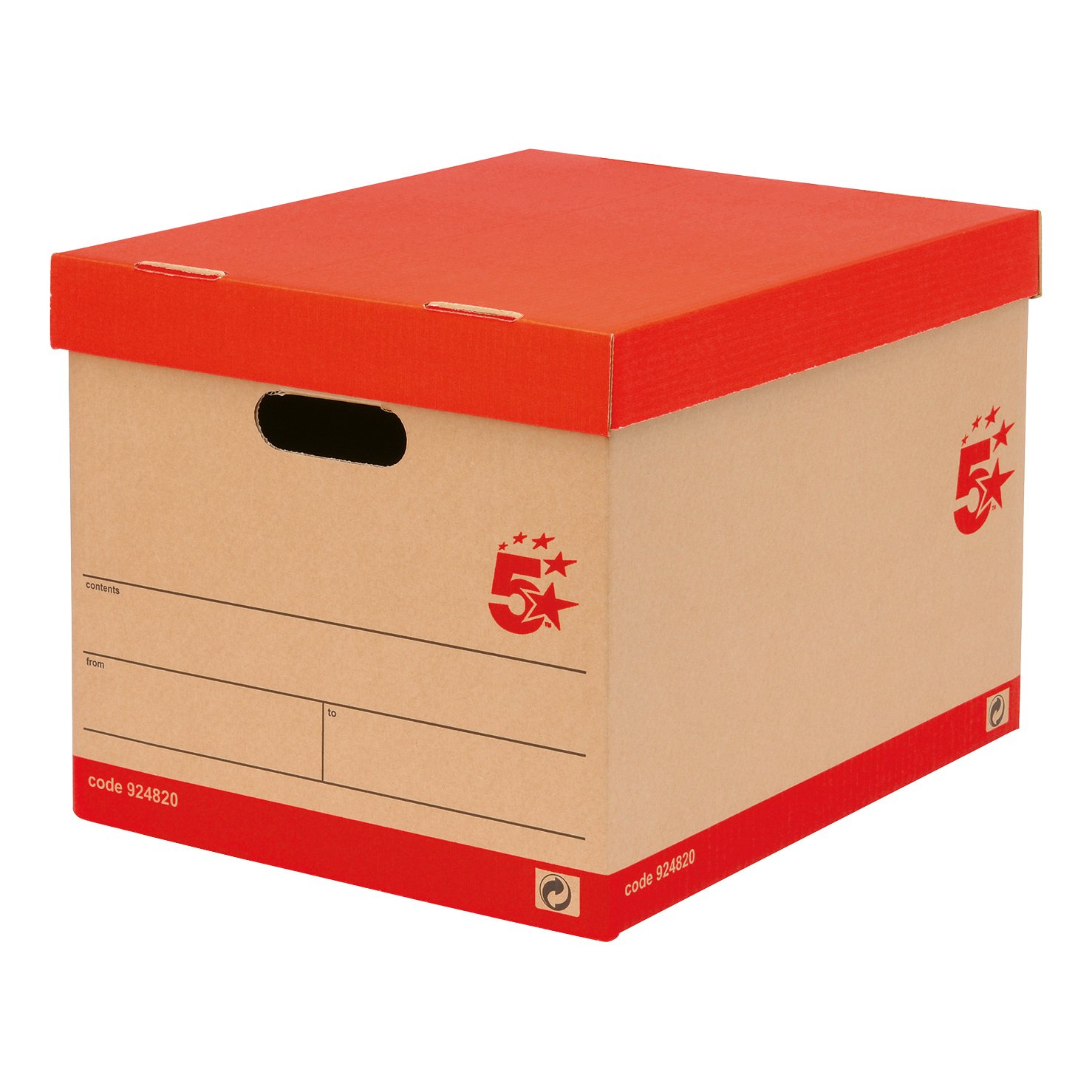 STORAGE BOX KRAFT RED/BROWN PK10