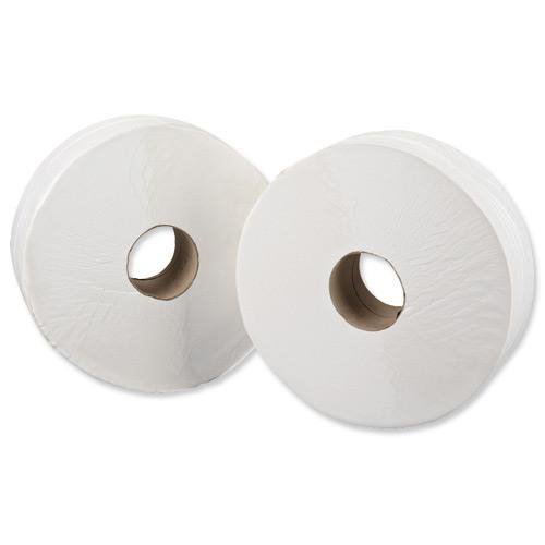 JUMBO TOILET ROLL 2-PLY WHT PK6