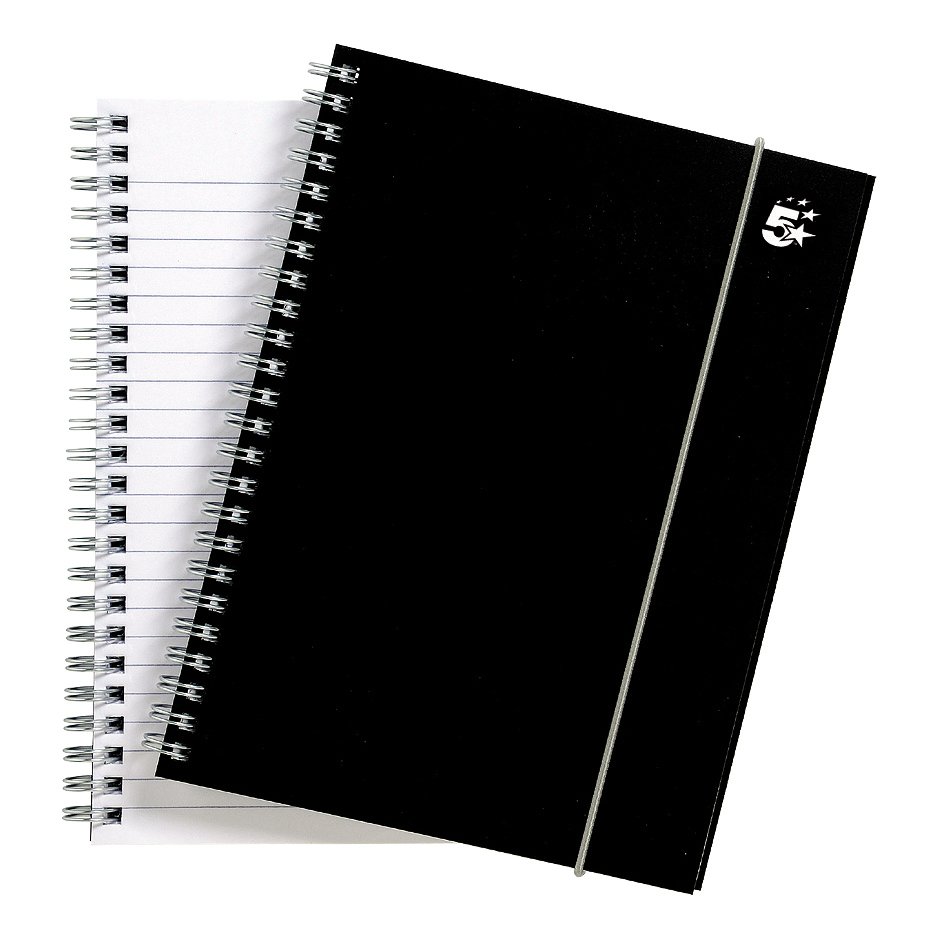 WBND NOTEBOOK RLD PP A5 BLK PK6