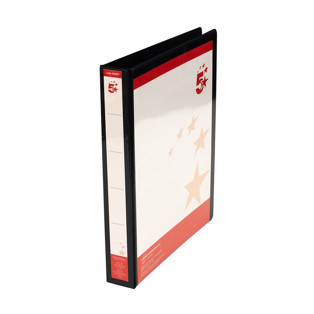 4D-RING RING BINDER A4 25MM BLK PK10