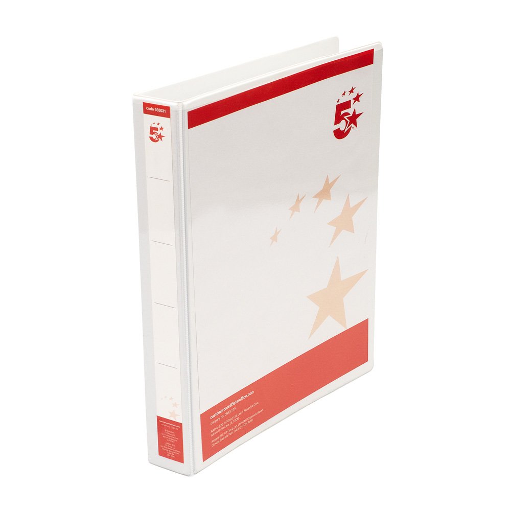 2D-RING RING BINDER A4 25MM WHT PK10