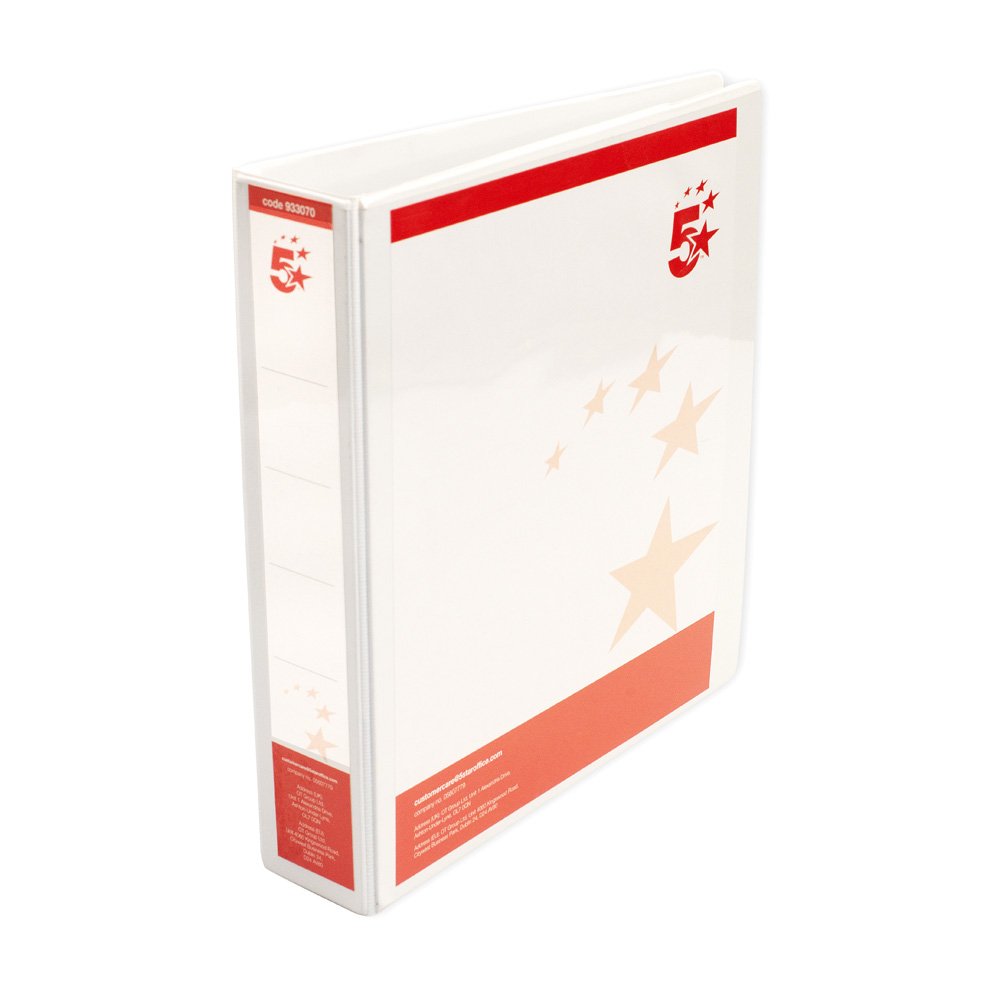 2D-RING RING BINDER A4 38MM WHT PK10