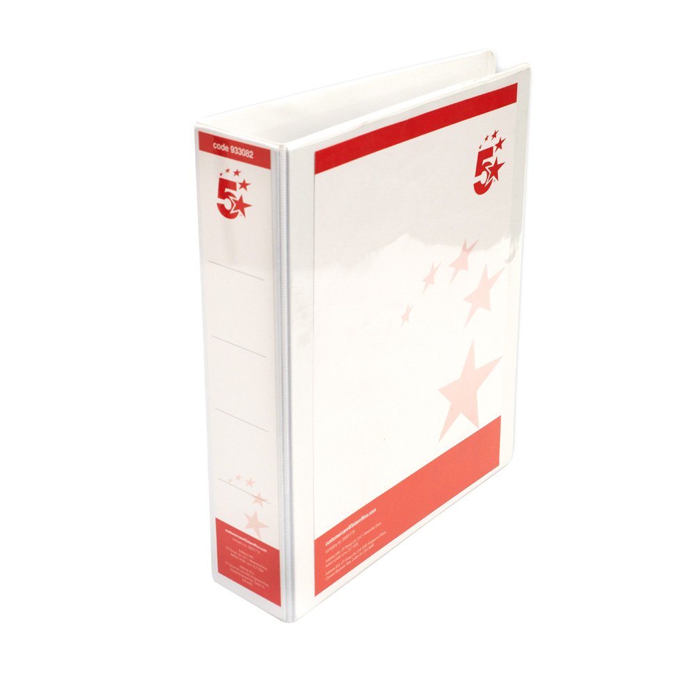 4D-RING RING BINDER A4 50MM WHT PK10
