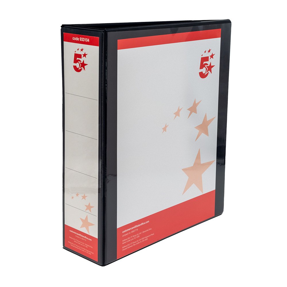 4D-RING RING BINDER A4 65MM BLK PK10