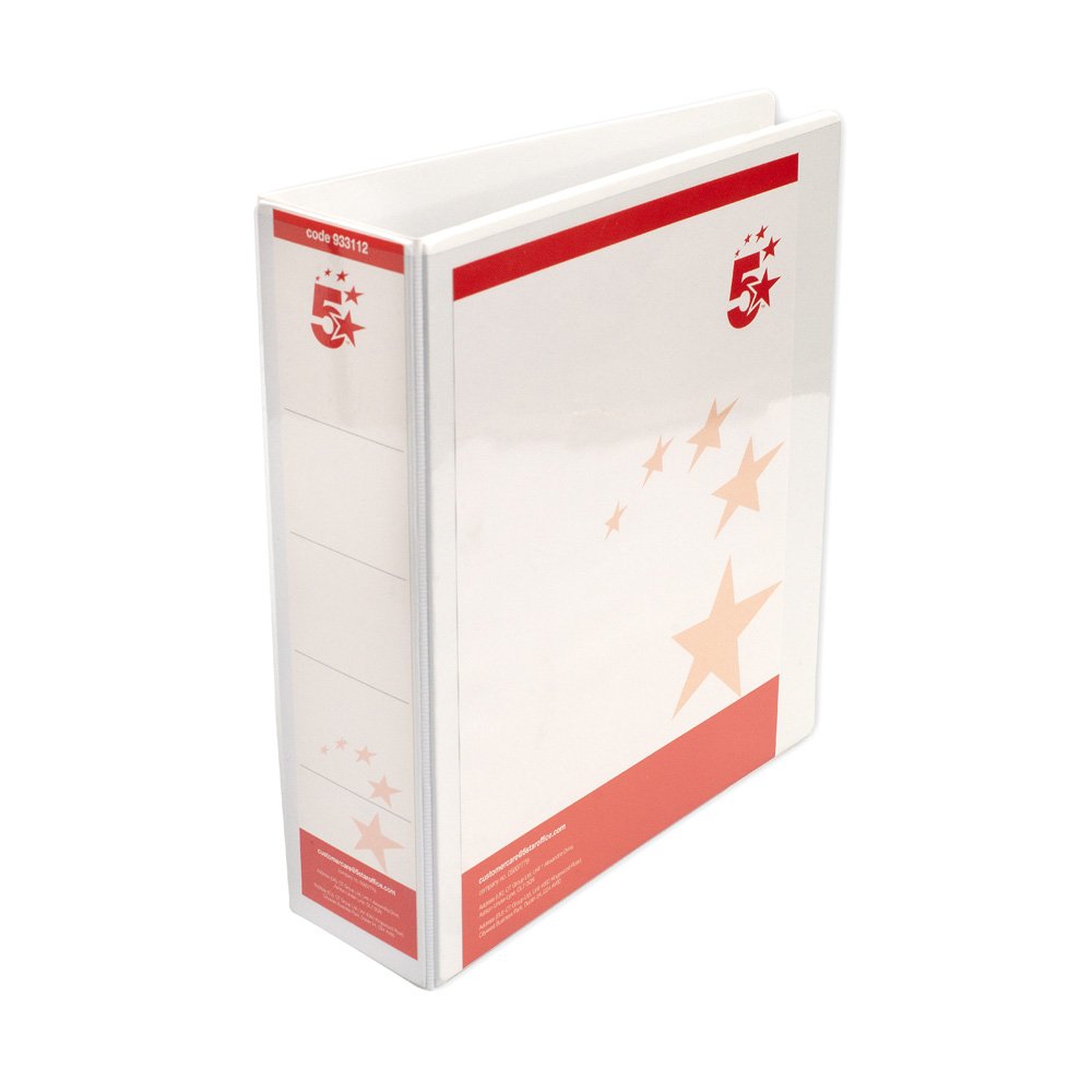 4D-RING RING BINDER A4 65MM WHT PK10
