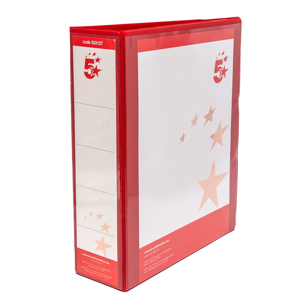 4D-RING RING BINDER A4 65MM RED PK10