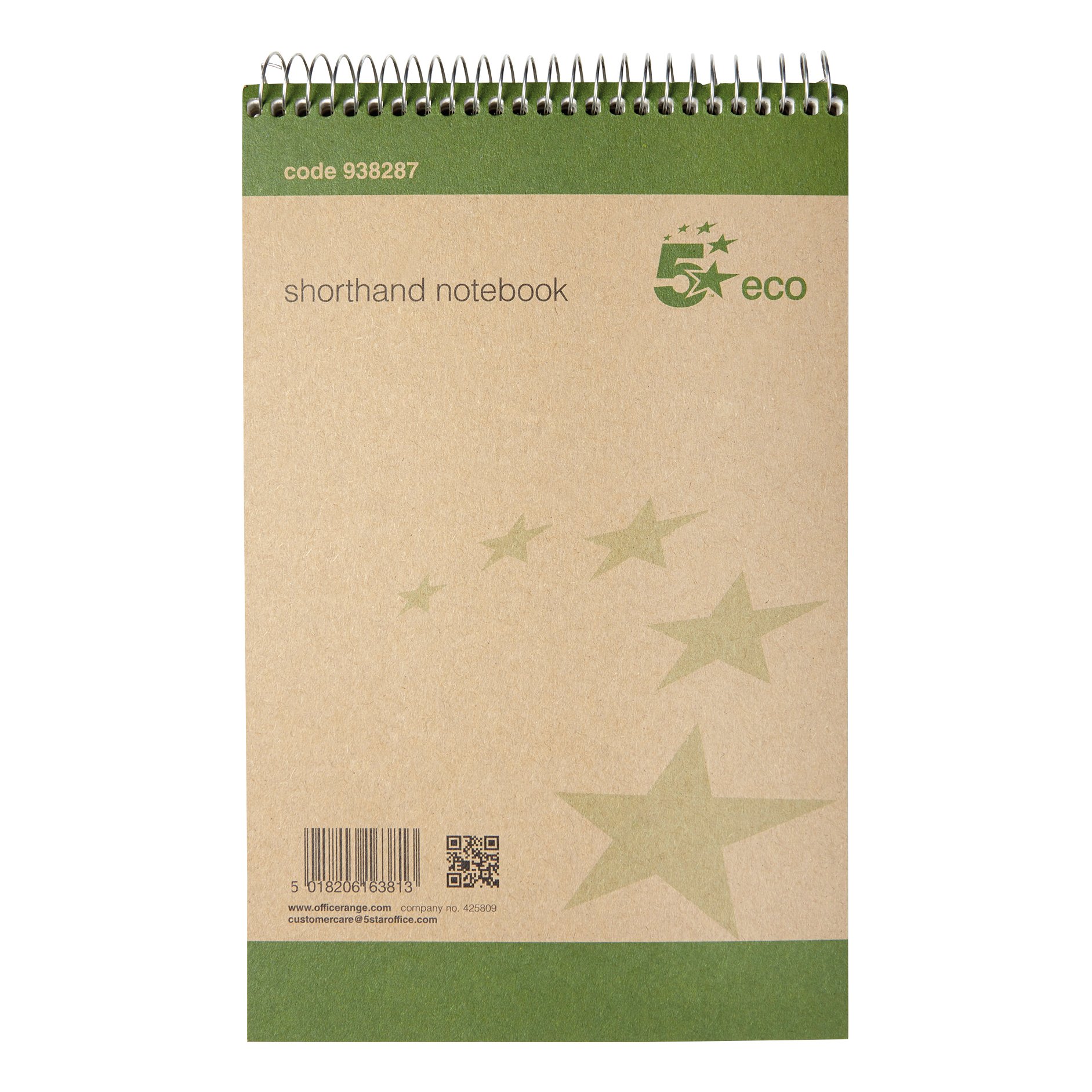 SPRL SHAND NOTEBOOK RLD GRN/BUF PK10