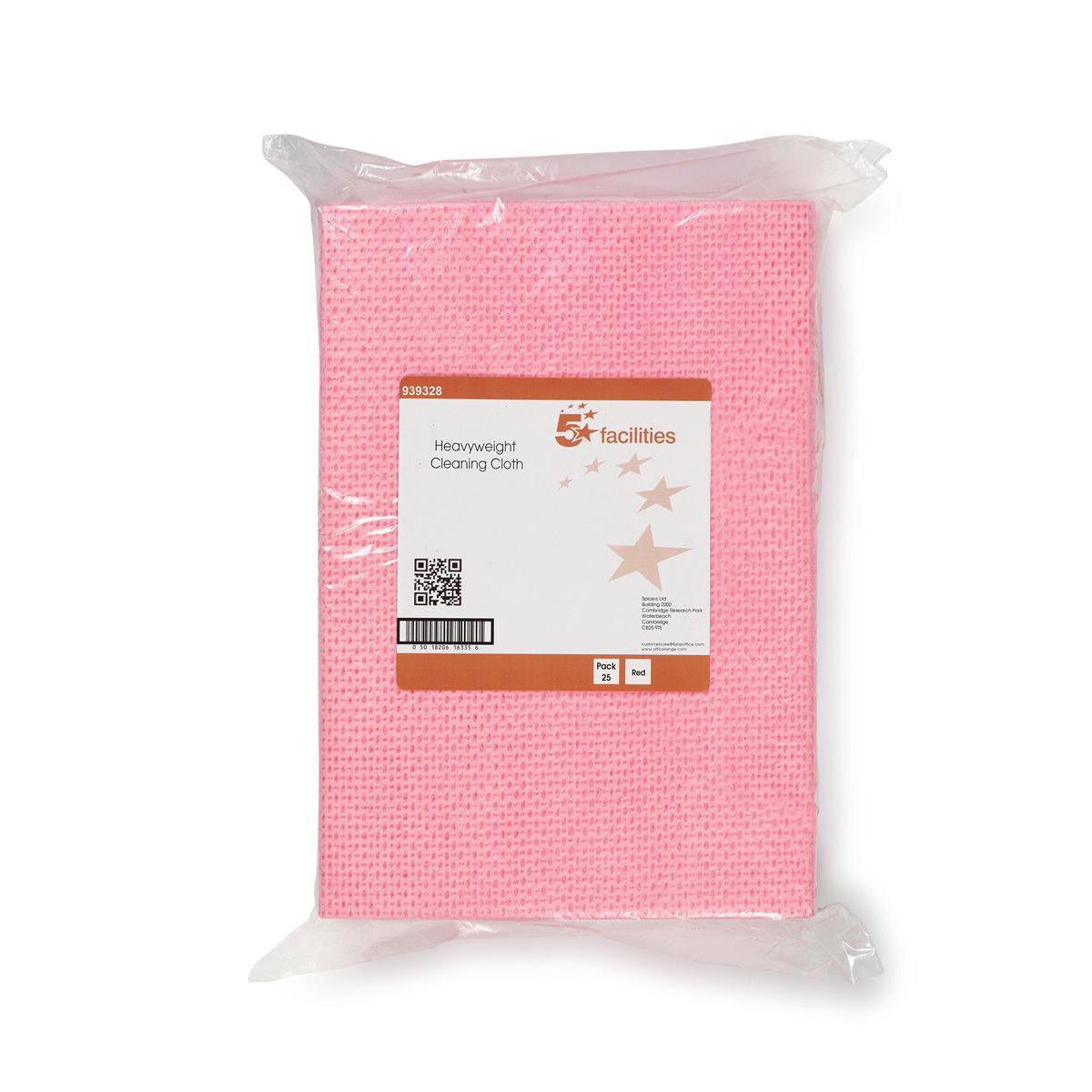 HDUT CLEANING CLOTHS 76GSM RED PK25