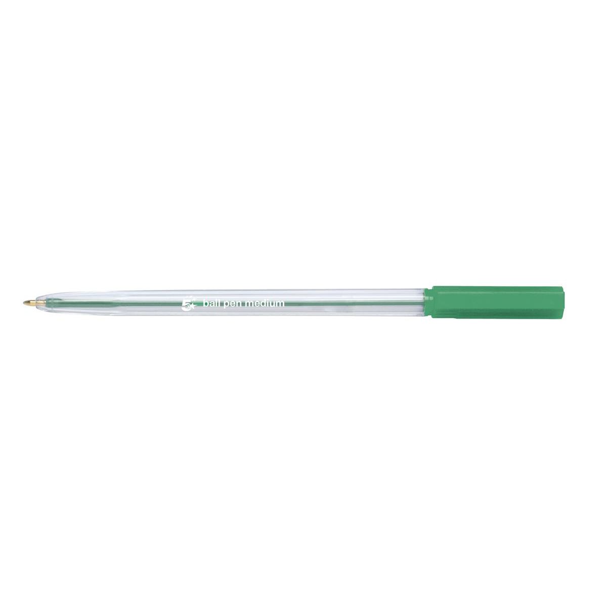 BALL PEN MEDIUM 1MM TIP GREEN PK20