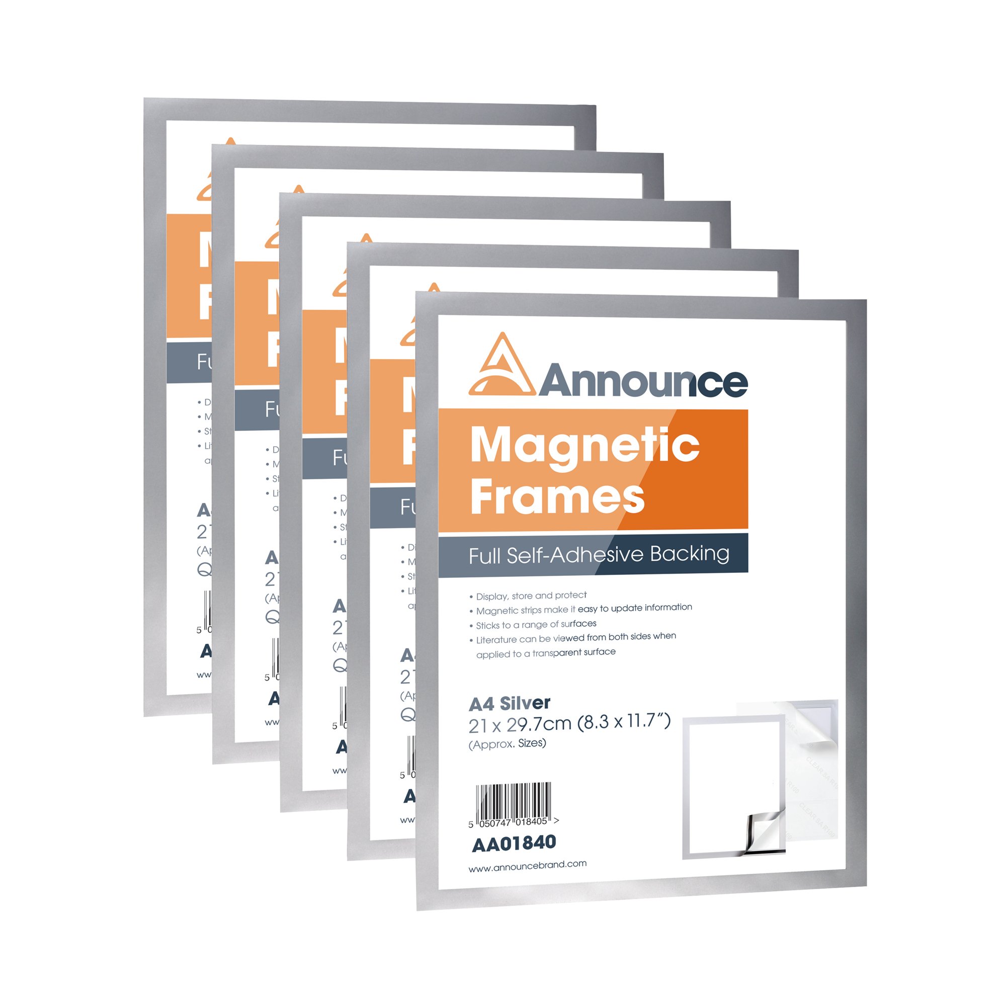 ANNOUNCE MAGNETIC FRAMES A4 SLV PK5