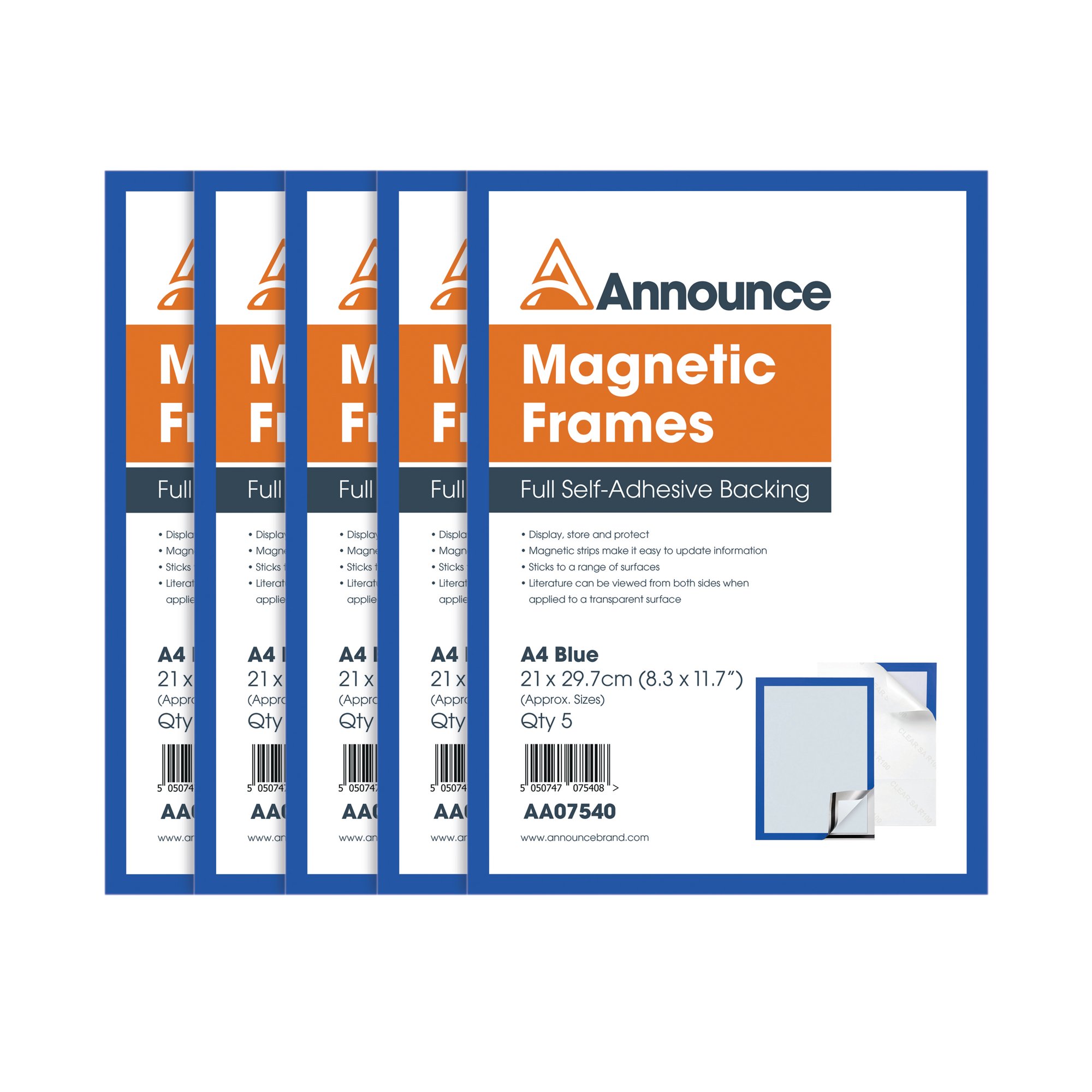 ANNOUNCE MAGNETIC FRAMES A4 BLUE PK5