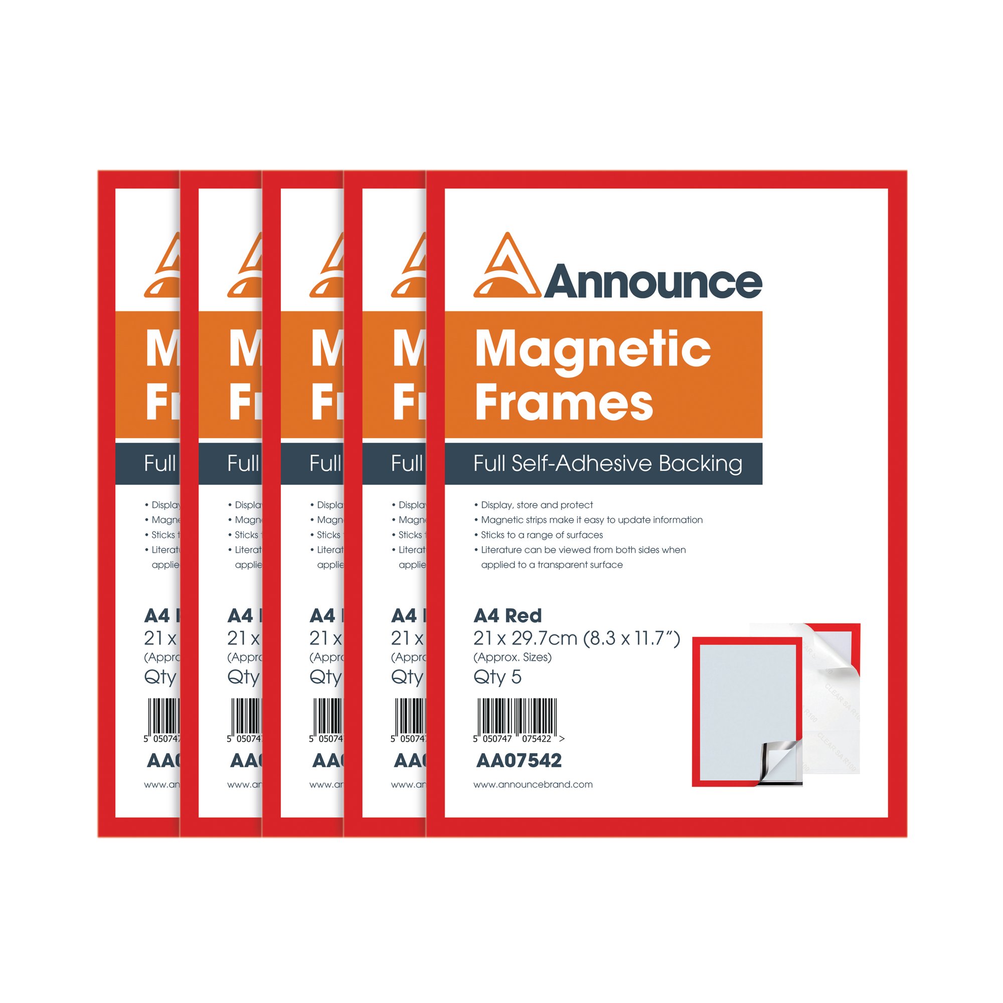 ANNOUNCE MAGNETIC FRAMES A4 RED PK5