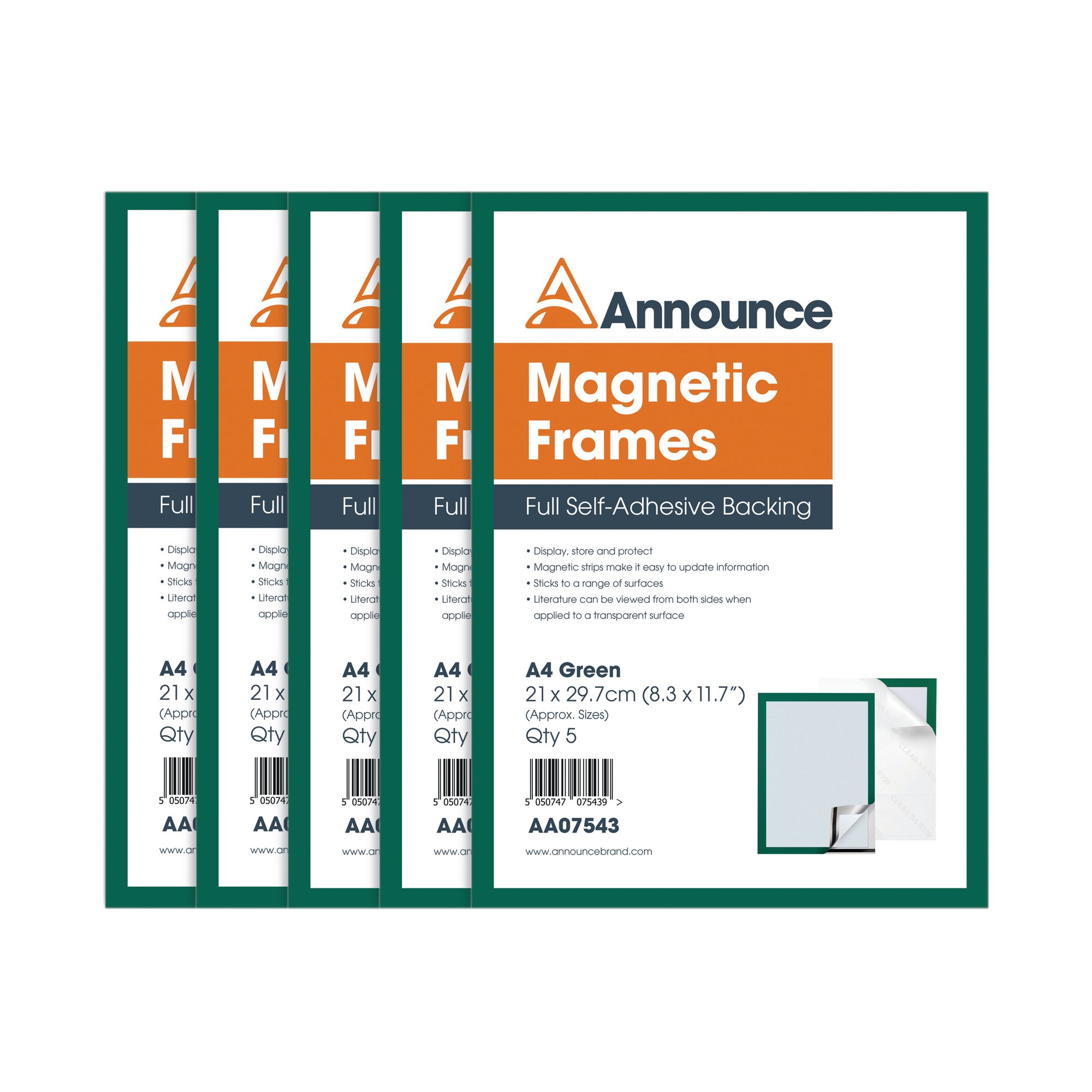 ANNOUNCE MAGNETIC FRAMES A4 GRN PK5