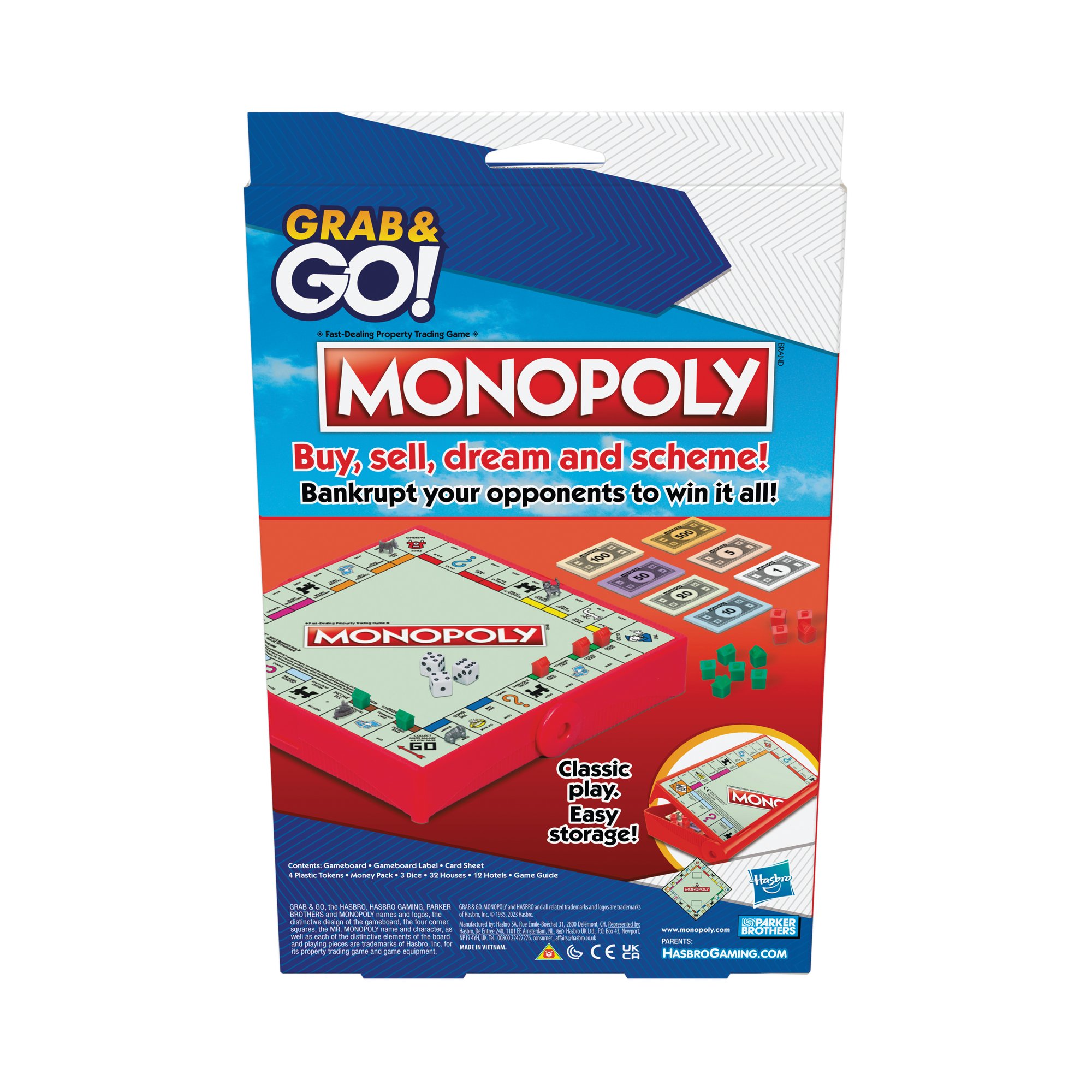 MONOPOLY GRAB AND GO PORTABLE GAME