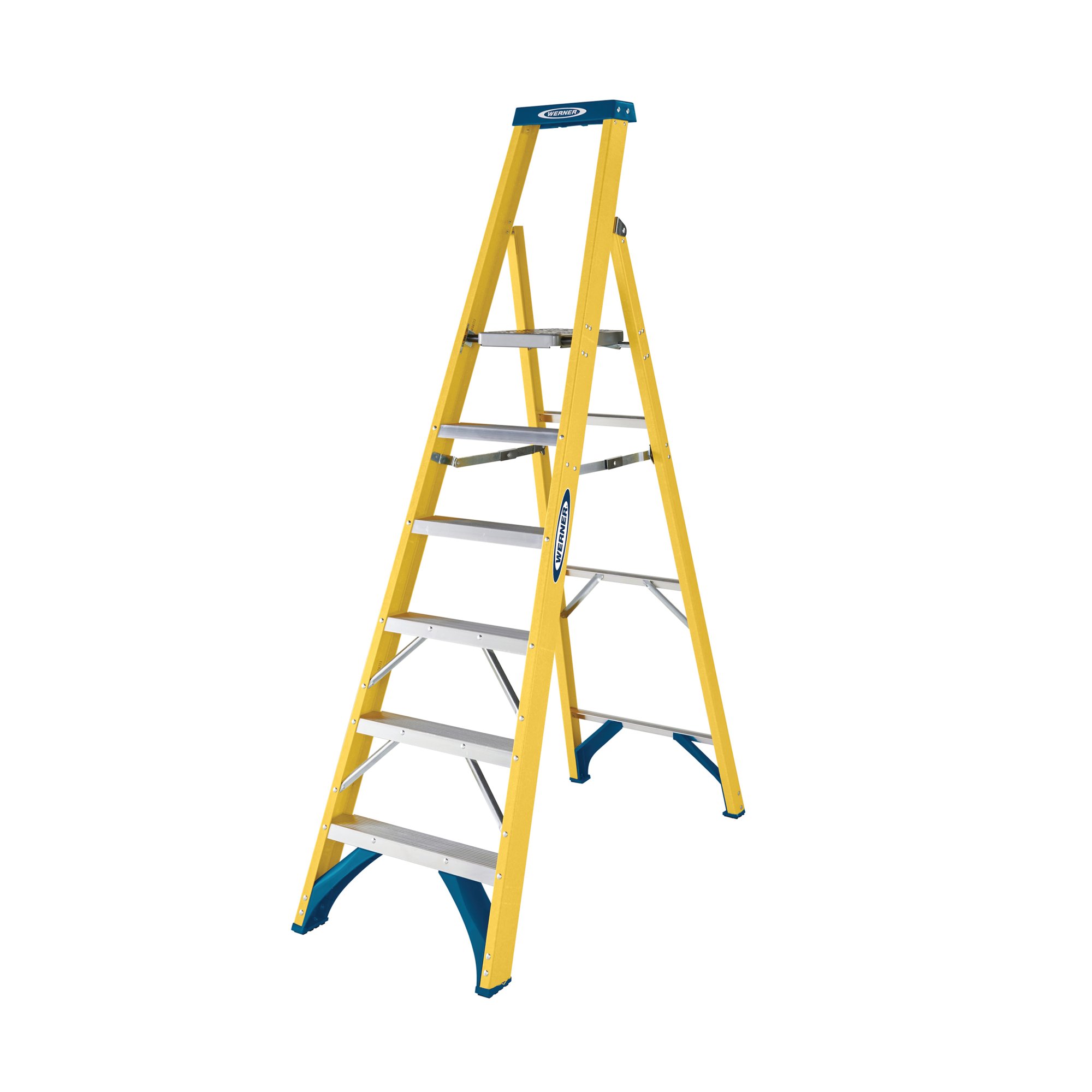 6 TREAD FIBREGLASS PLATFORM LADDER