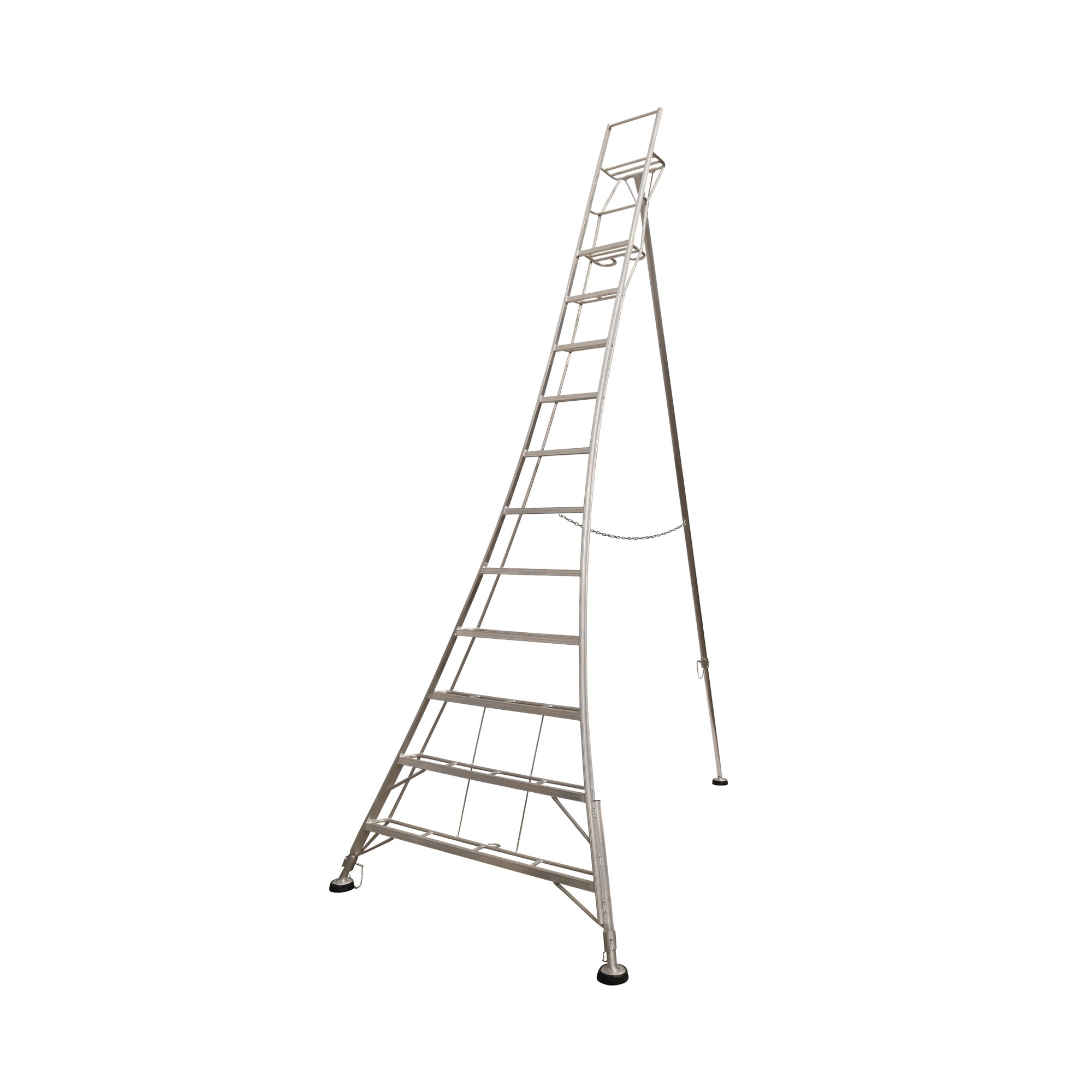ADJUSTABLE 11 TREAD TRIPOD LADDER