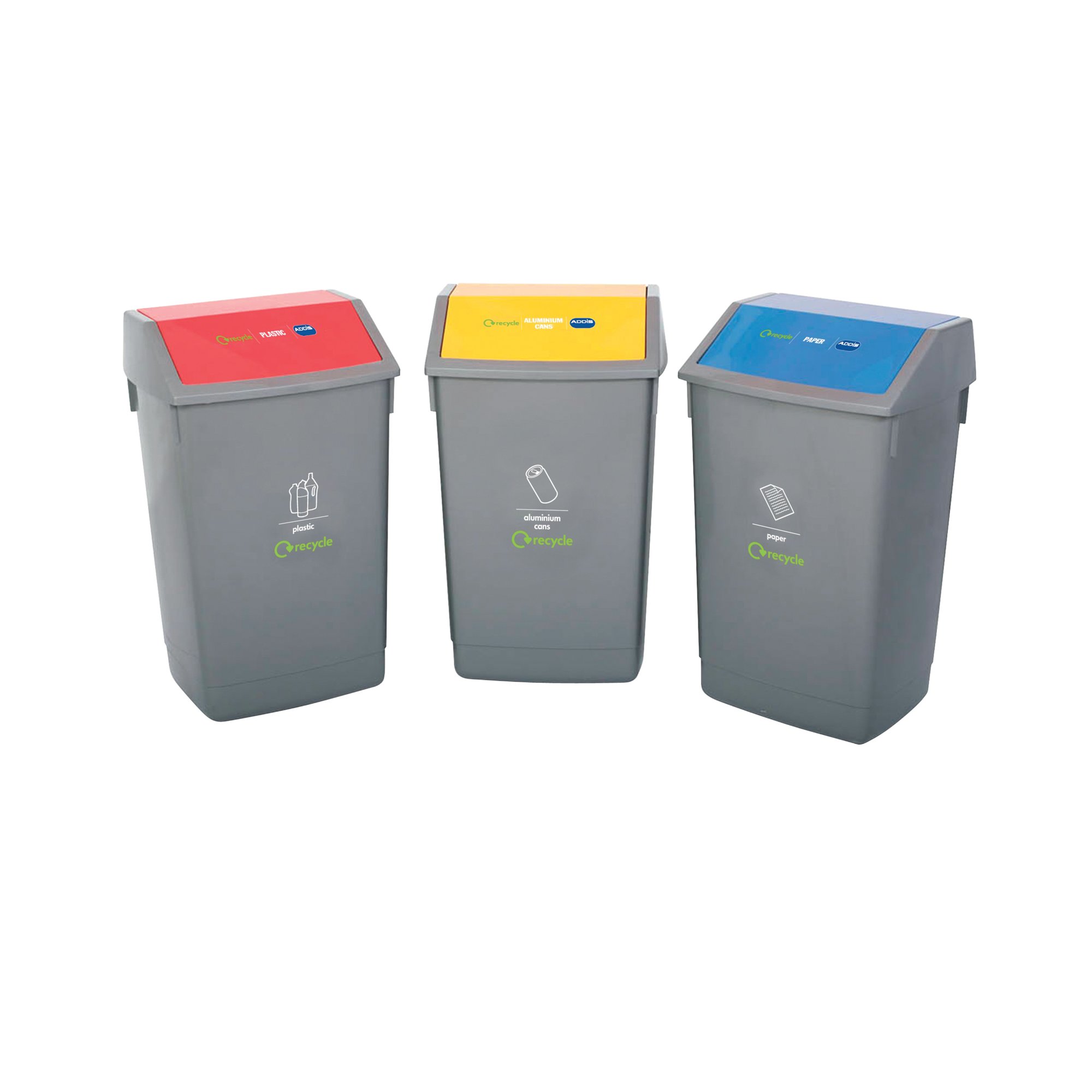 ADDIS PACK OF THREE RECYCLING BINS