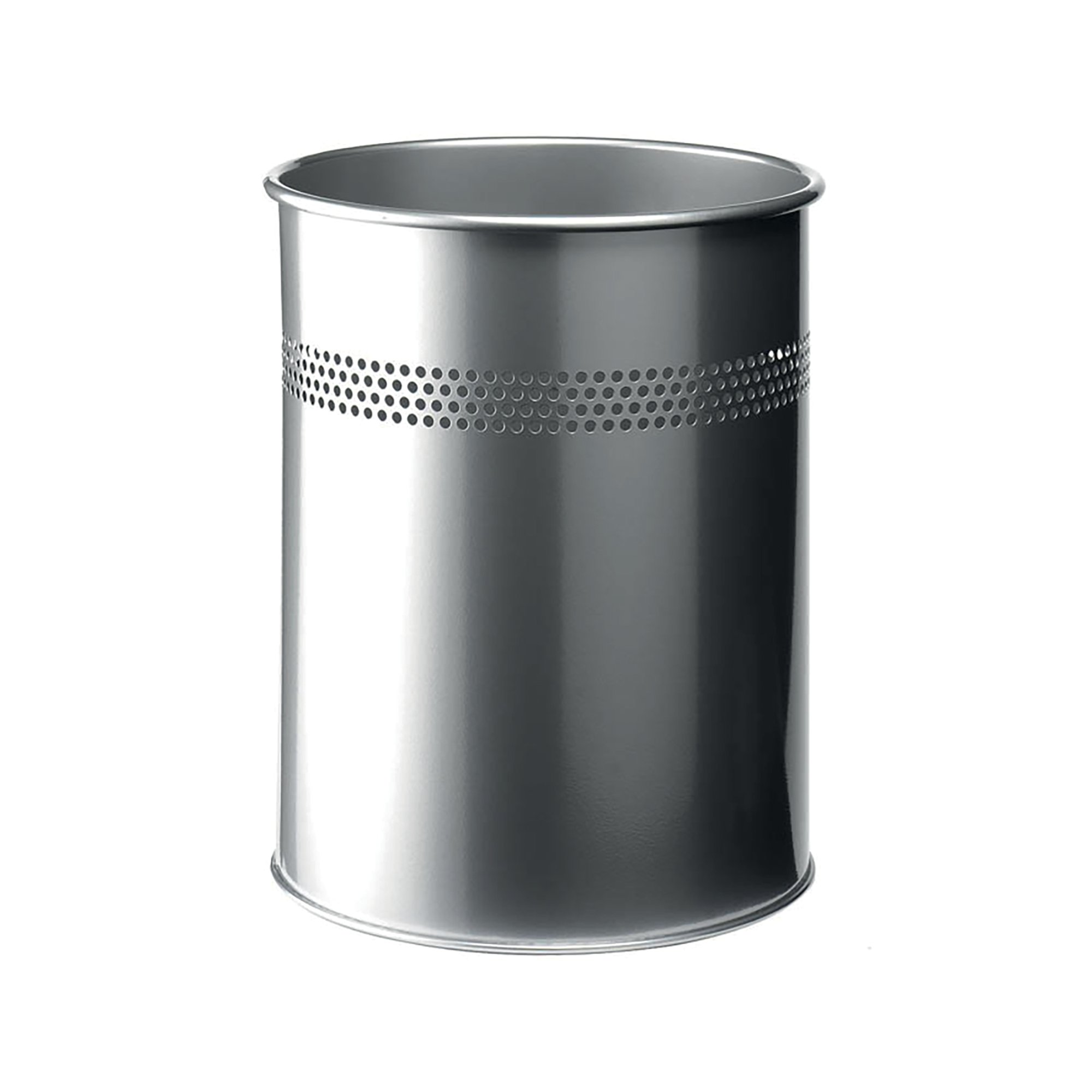 DURABLE METAL WASTE BIN 15L SLVER