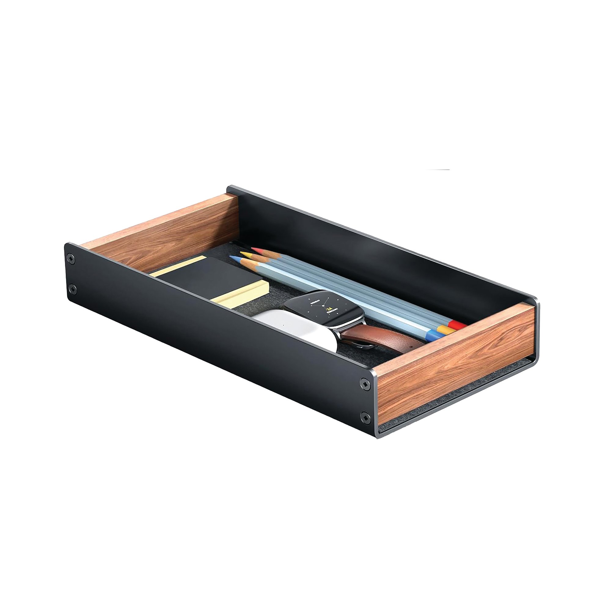 ALBA DESKTOP TRAY BLACK/WALNUT