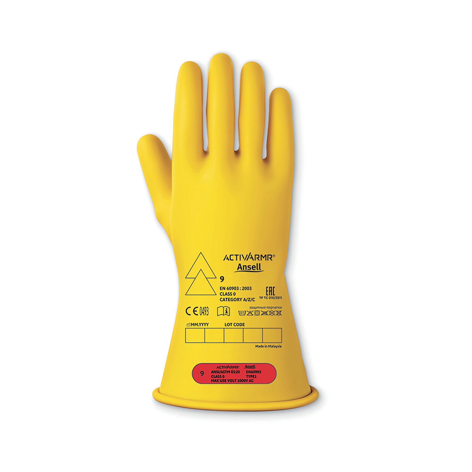 ELECT INSULATING GLOVES YELLOW L