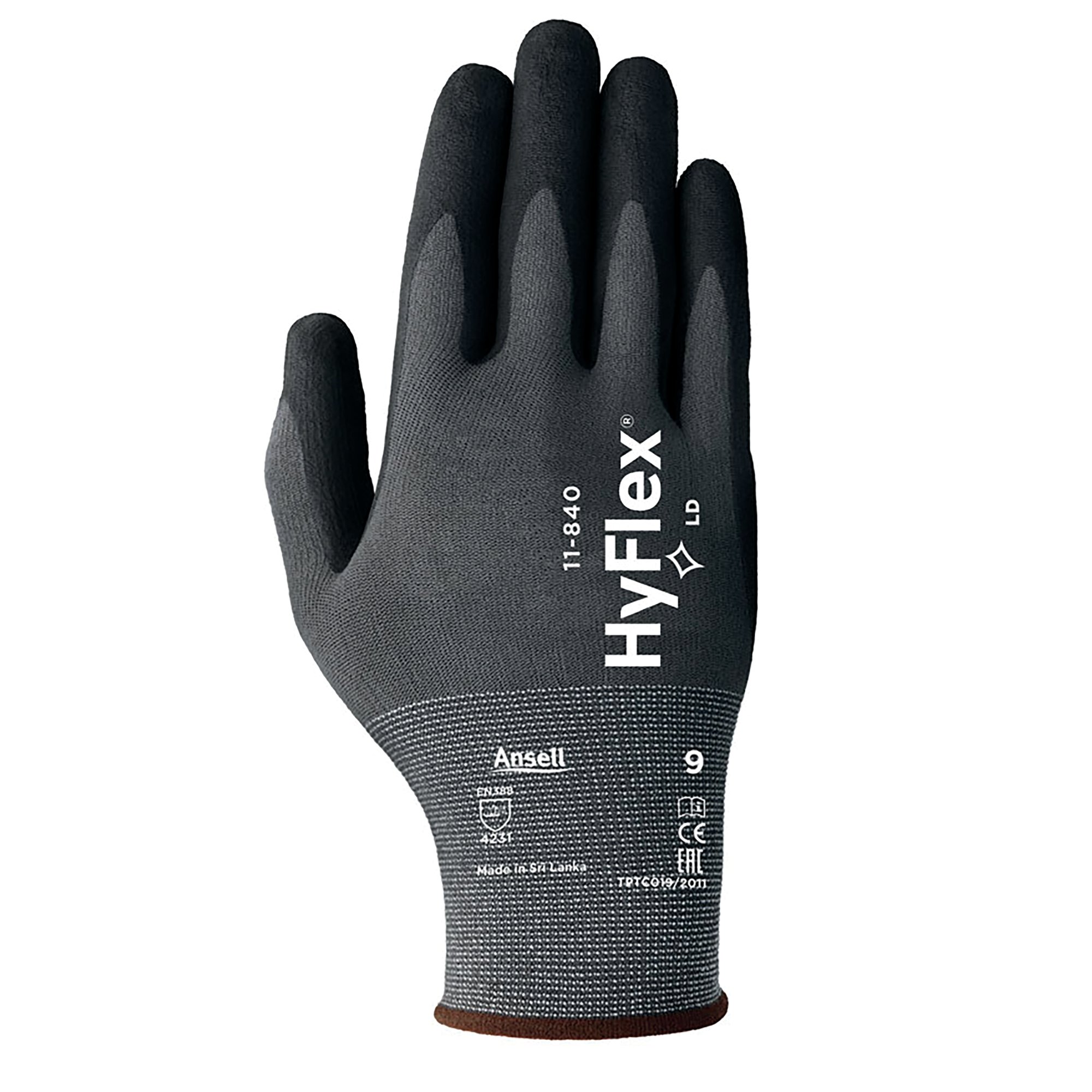ANSELL HYFLEX GLOVES 1 PAIR BLK XL