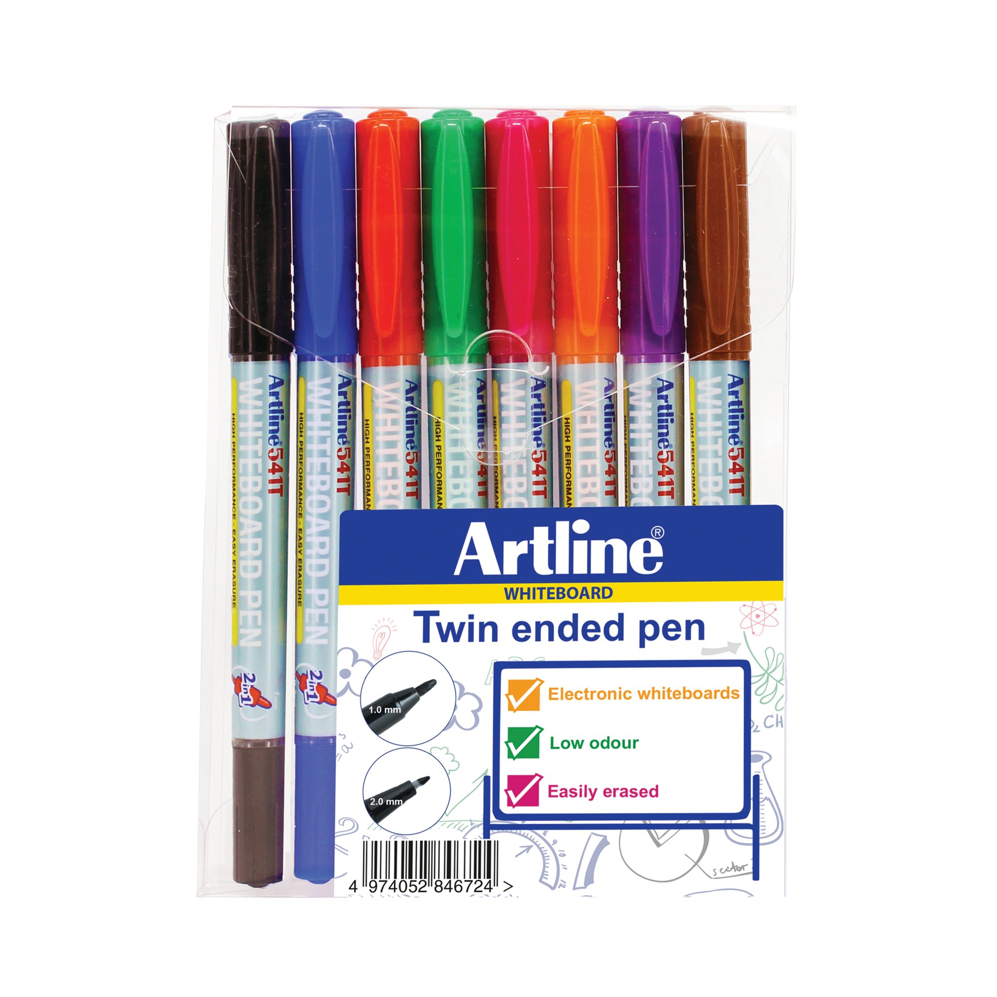 ARTLINE 2IN1 WHTBRD MRK FN/SUPFN PK8