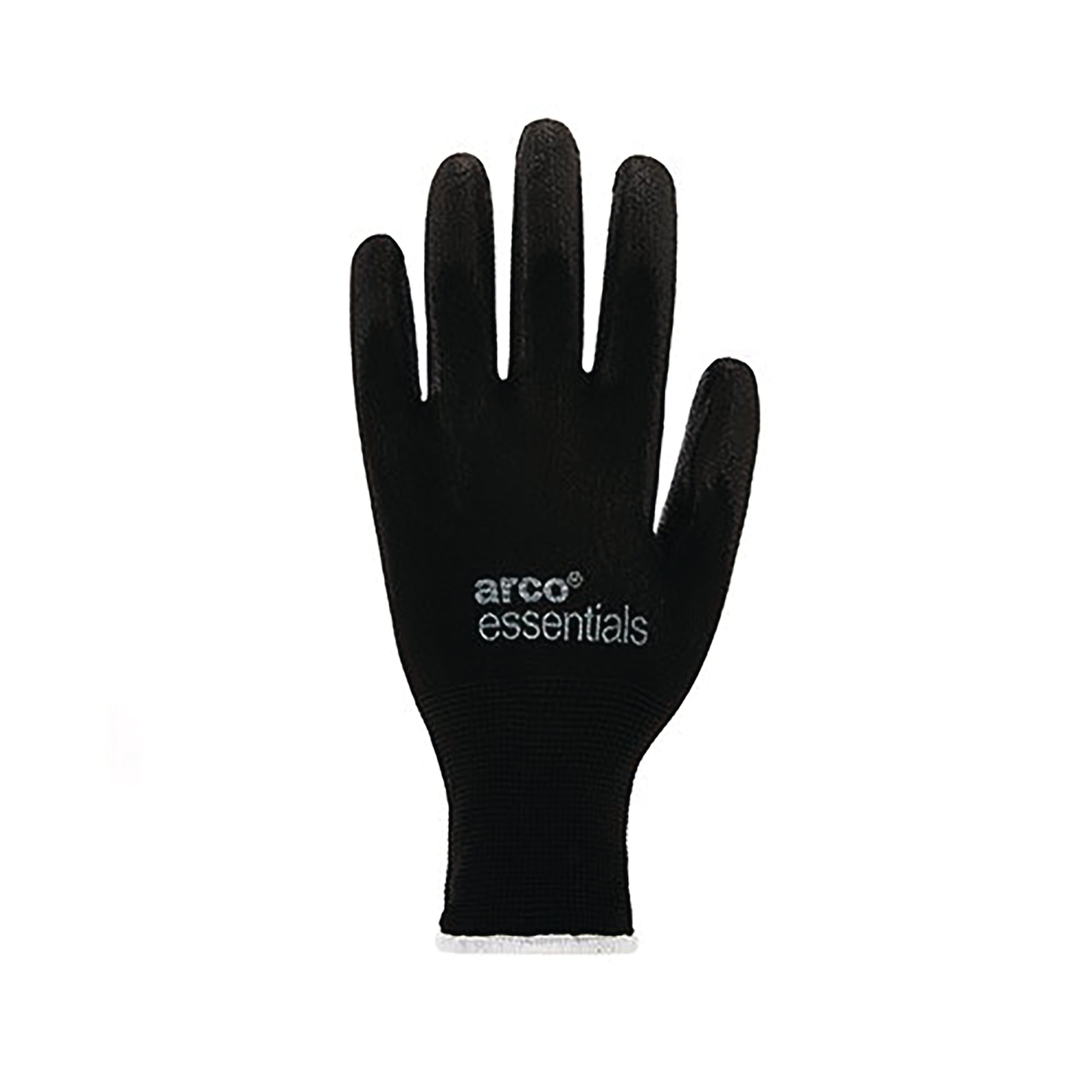 BLACK PU NYLON GLOVES PRS 8 PK12
