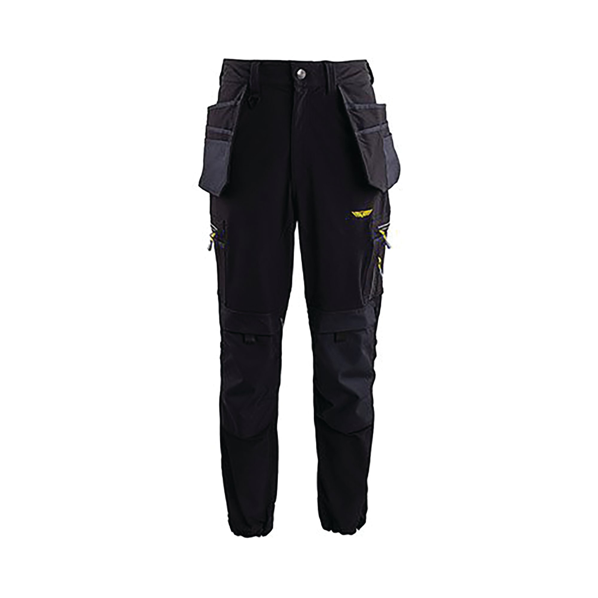 TECH MENS BLACK CARGO TROUSERS S