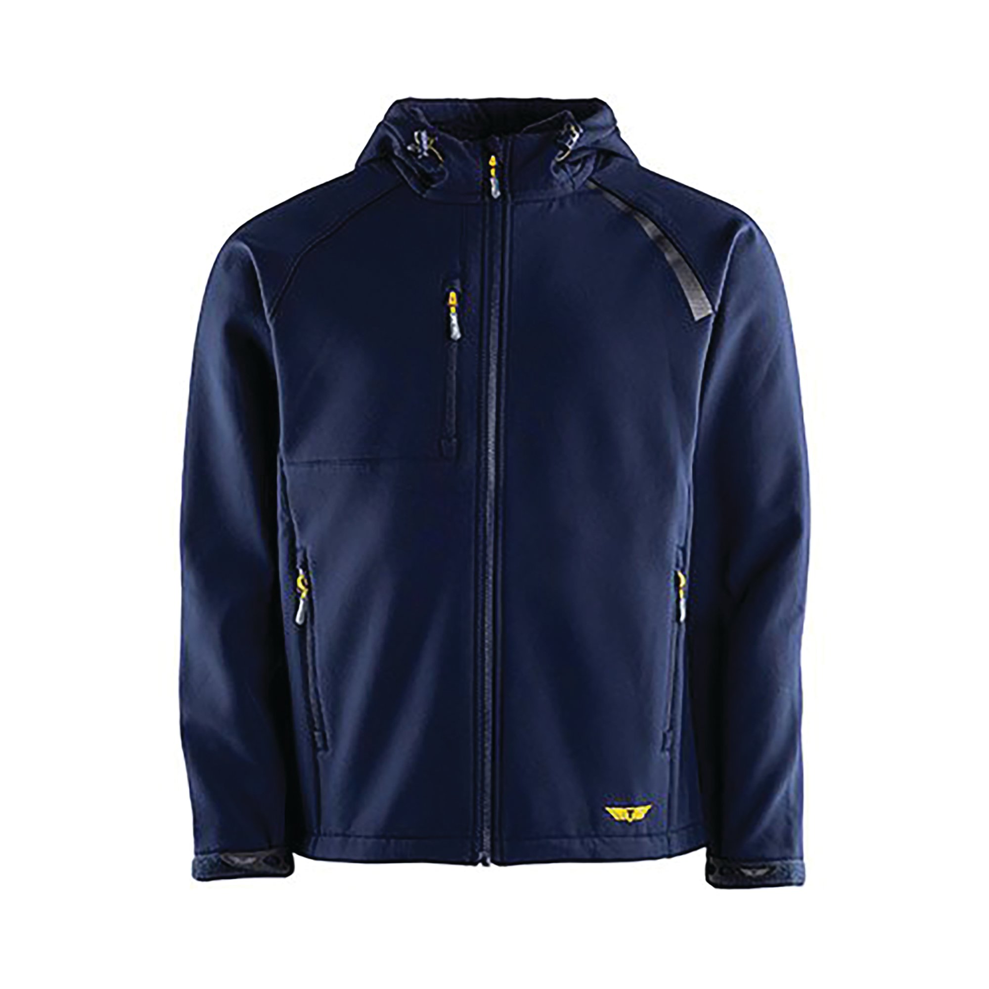 MENS NAVY HOODED SOFTSHELL JACKET S