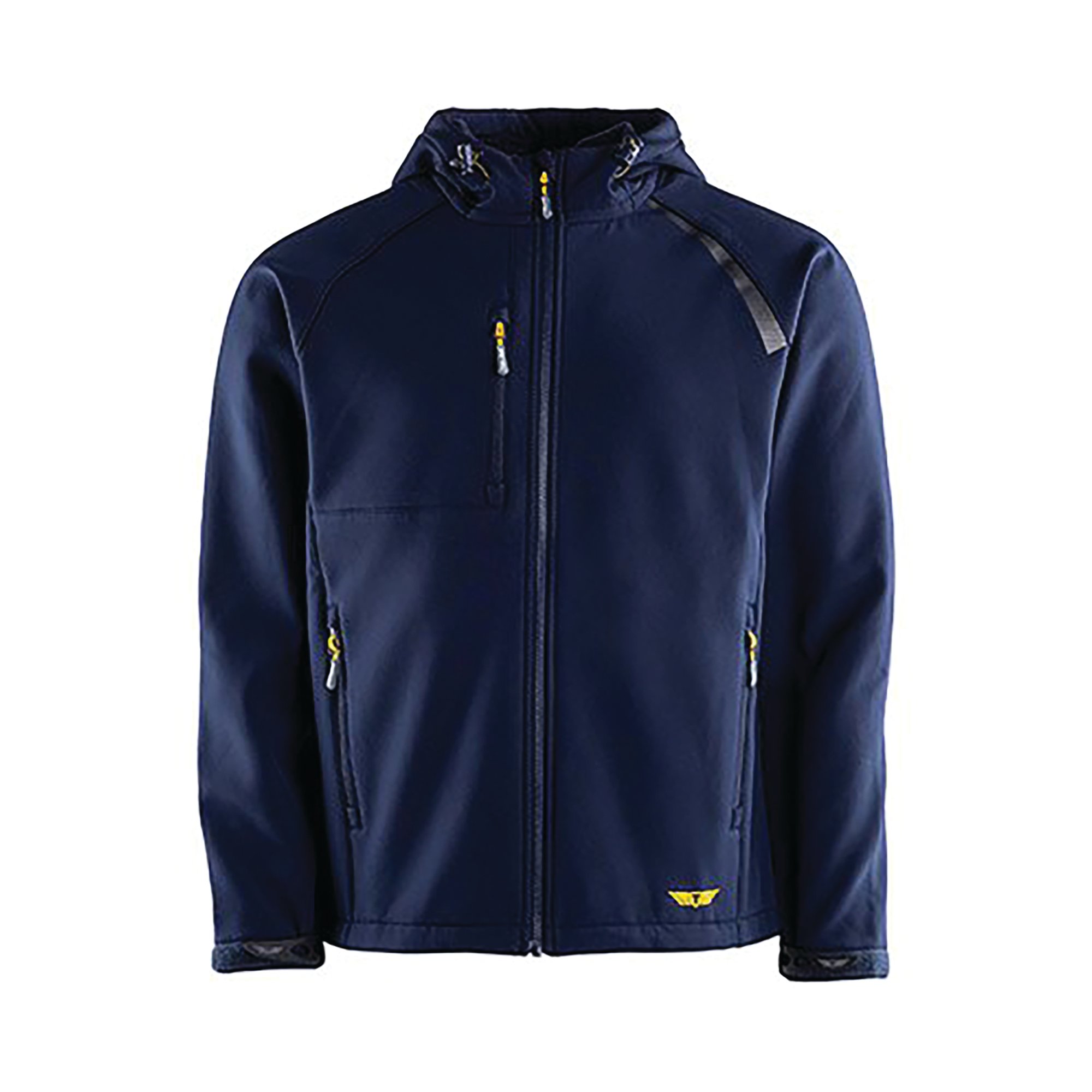 MENS NVY HOODED SOFTSHELL JACKET 2XL