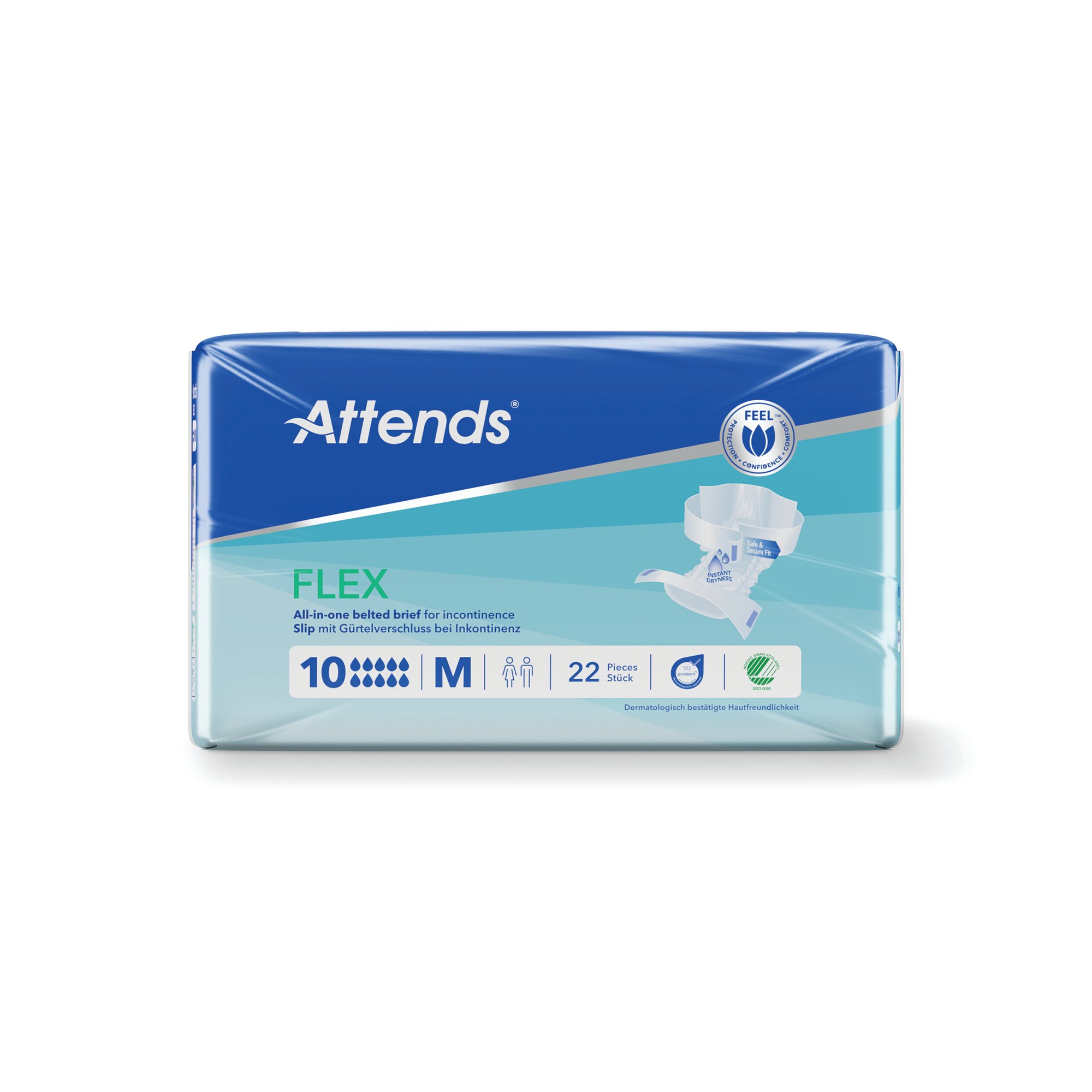 ATTENDS FLEX NAPPIES SZ 10M X4 PK22