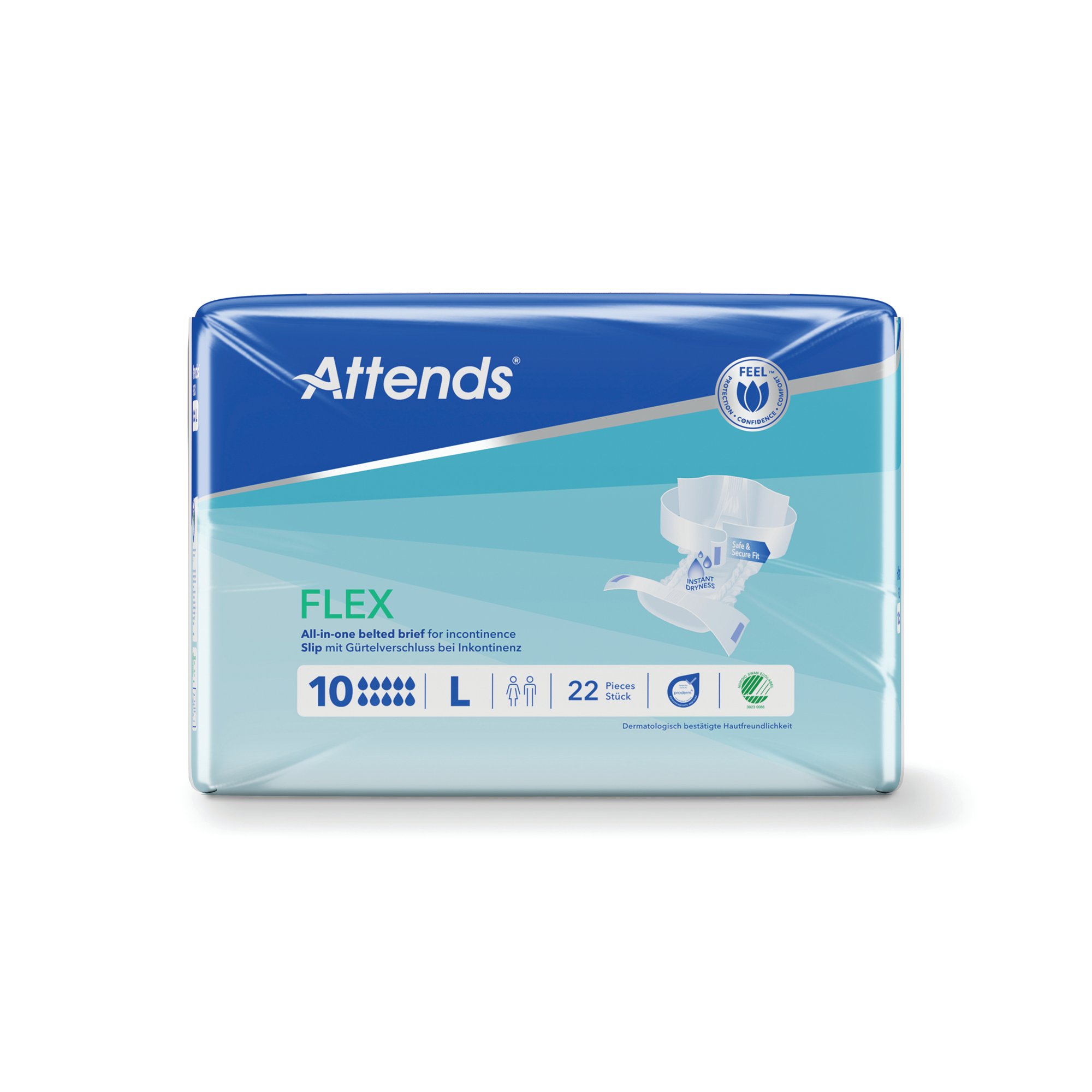 ATTENDS FLEX NAPPIES SZ 10L X2 PK22