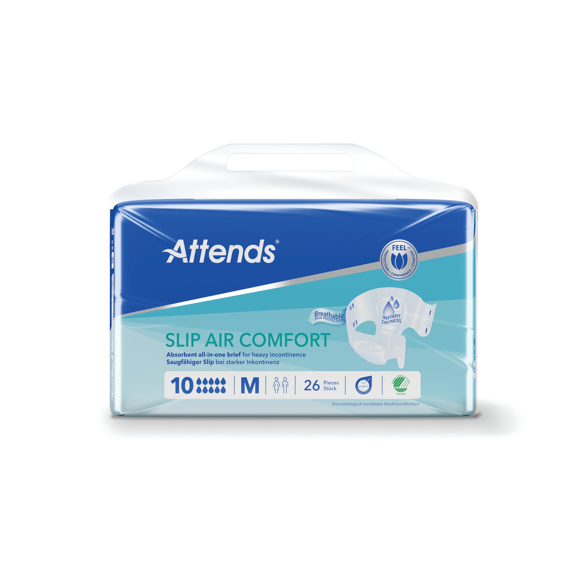 ATTENDS SLIPAIR NAPPY SZ 10M X4 PK26