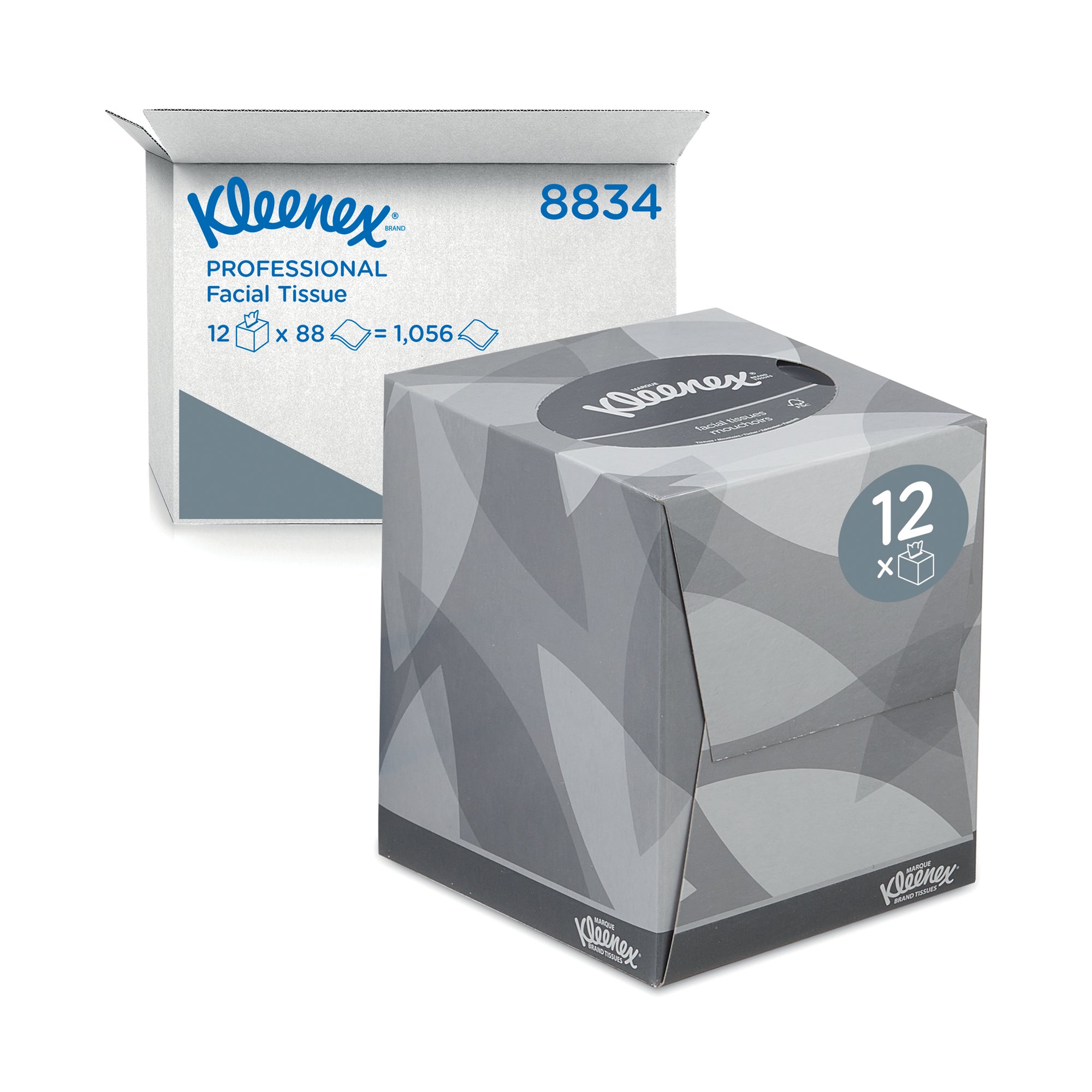 KLEENEX FACIAL TISSUE WHT 90SHT PK12