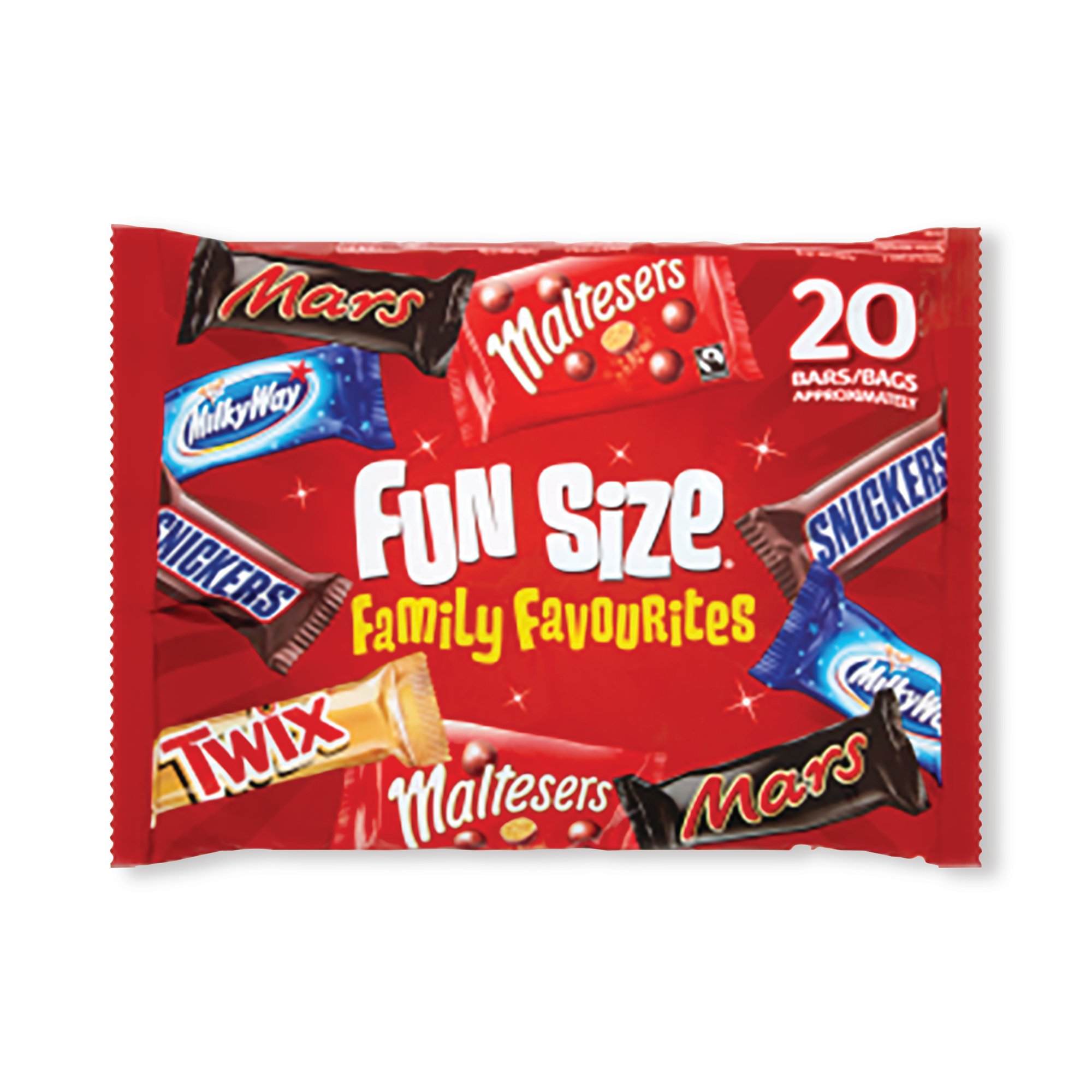 MARS FUNSIZE FAV MILK CHOC PK20
