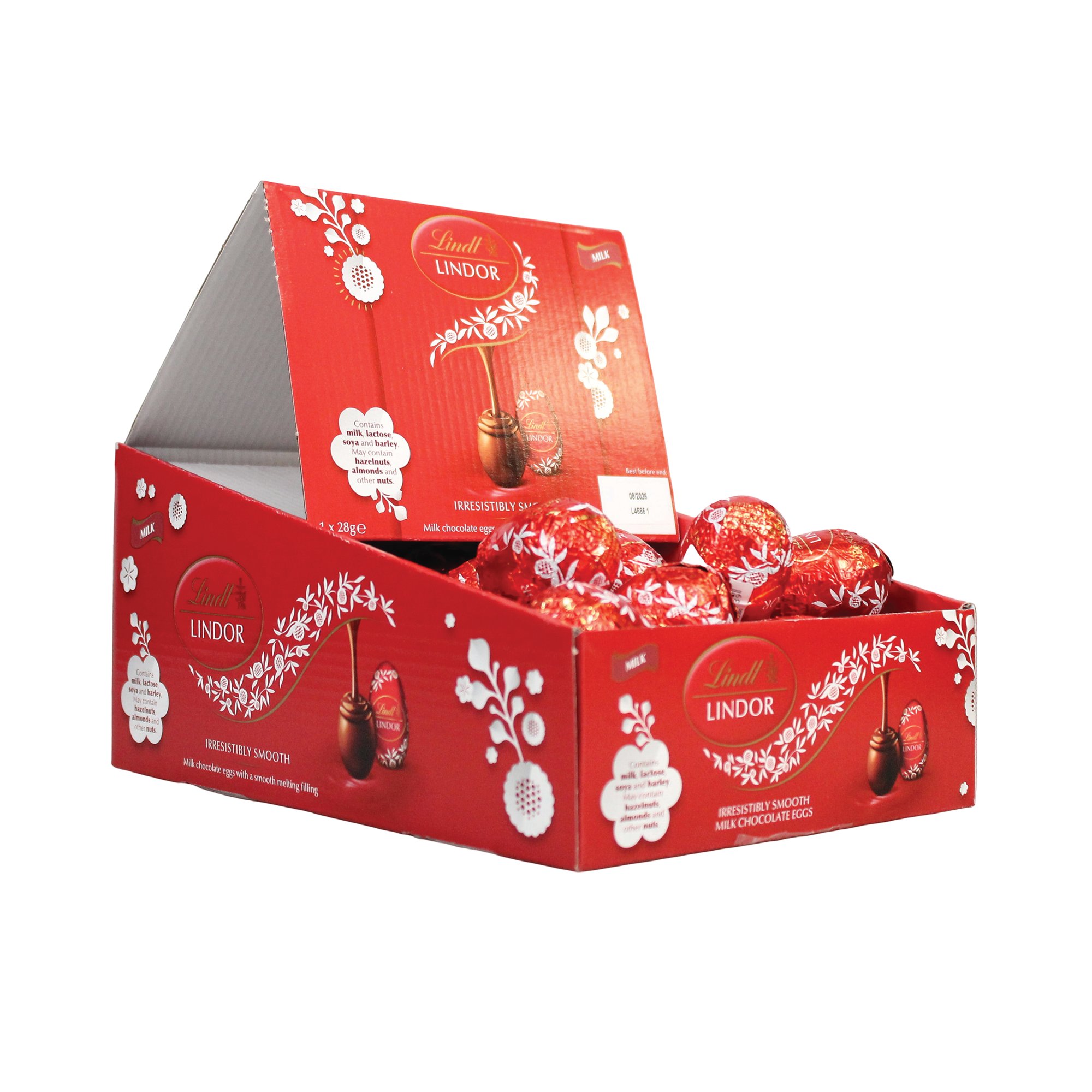 LINDT LINDOR MILK CHOC EGG 28G PK48