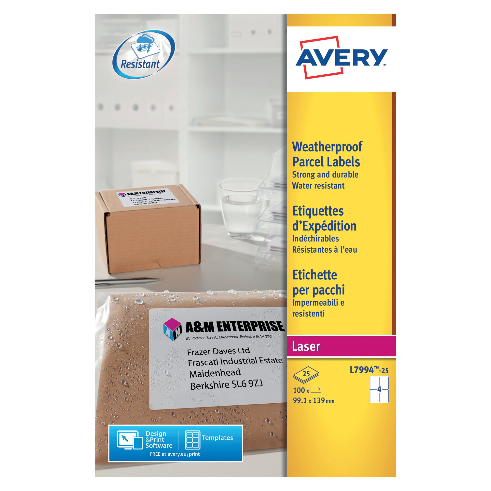 AVERY WPRF SHIP LBL 99.1X139MM PK100