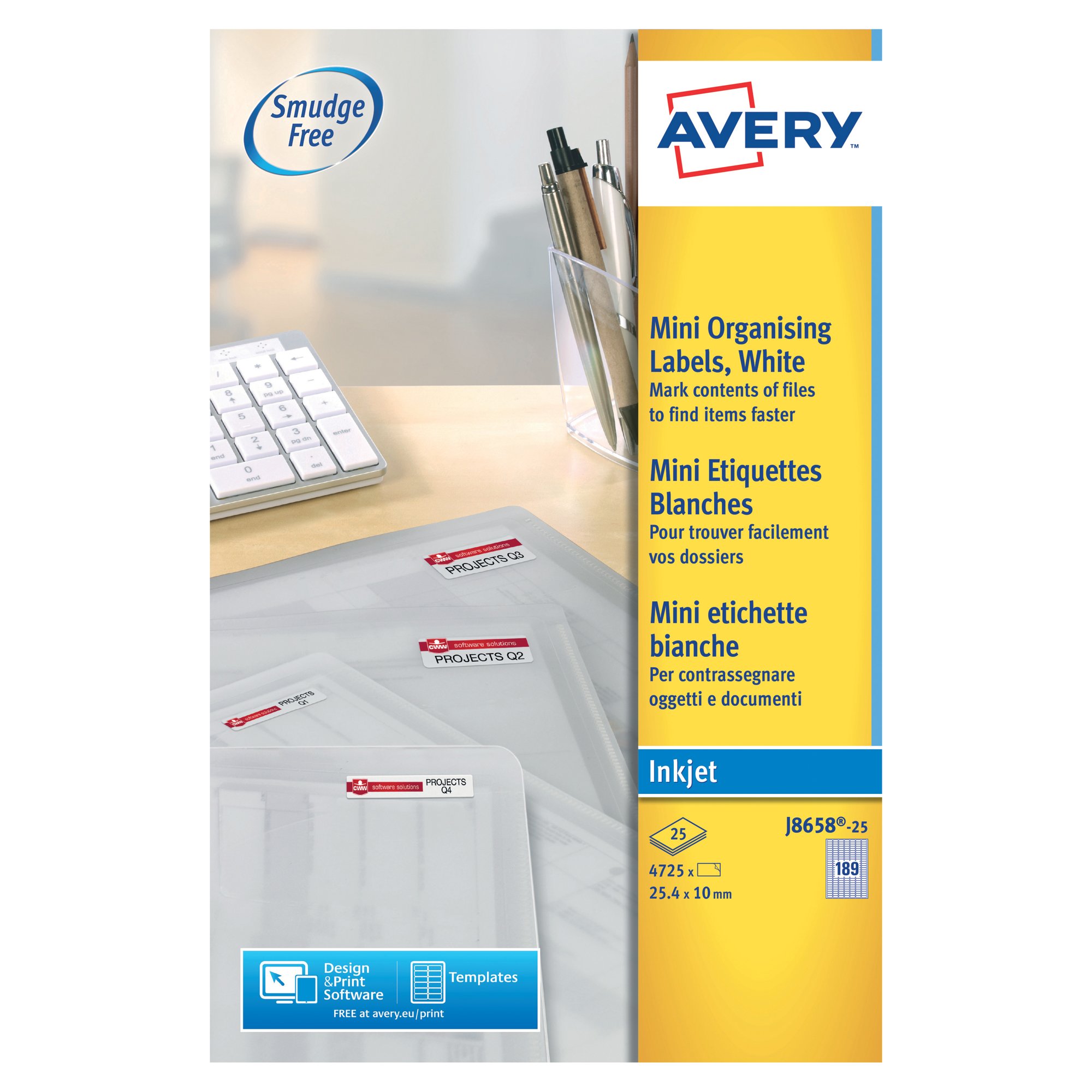 AVERY INKJET LABEL 189 SHEET 25 PACK